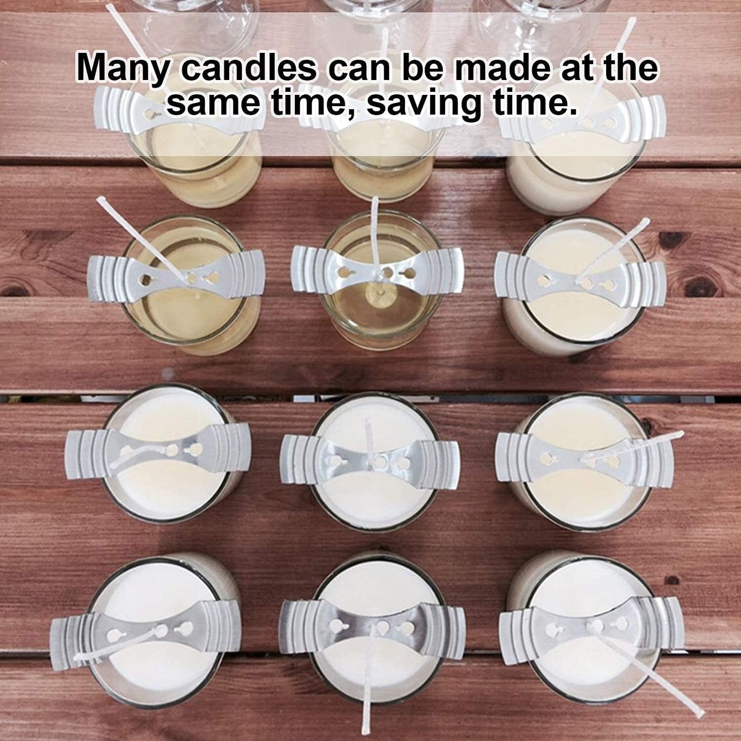 DINGPAI Candle Wick Holder,60pcs Metal Candle Wick Centering Devices | Stainless Steel Candle Wick Centering Tool