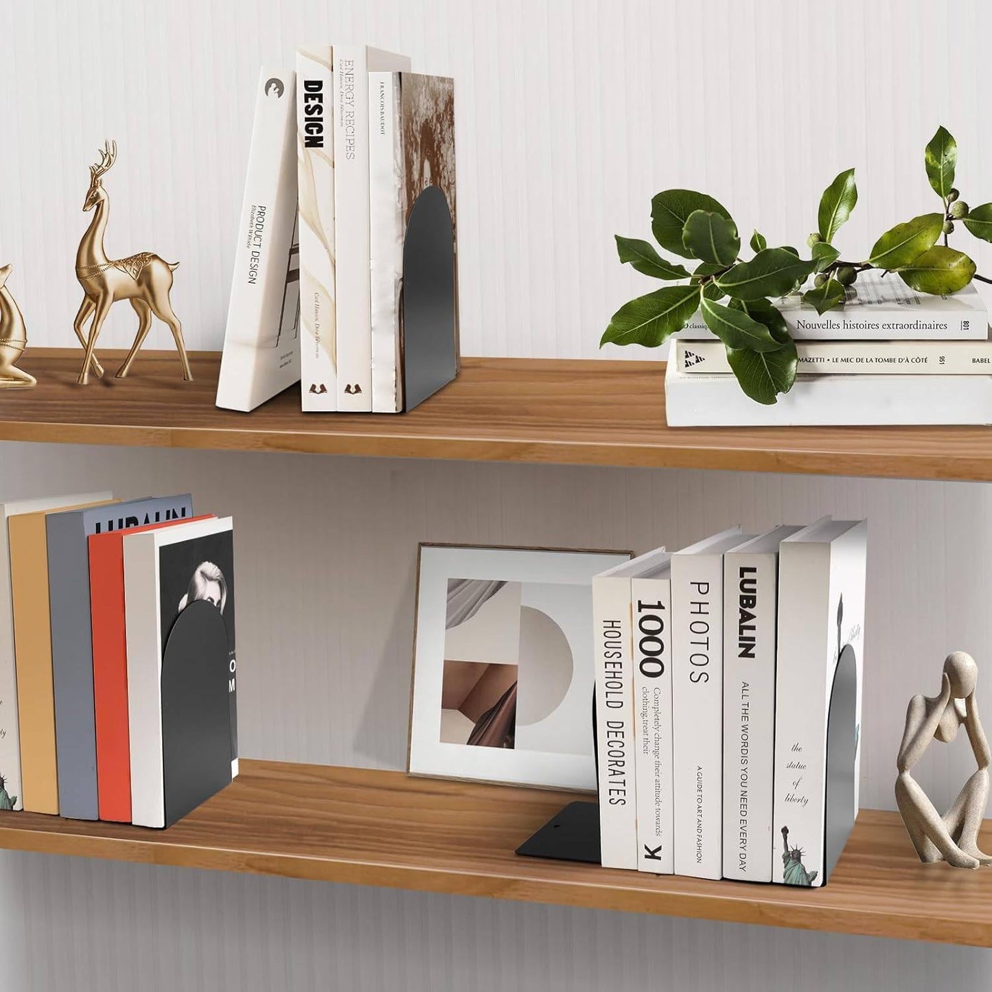 Modern Metal Book Ends / Set of 6