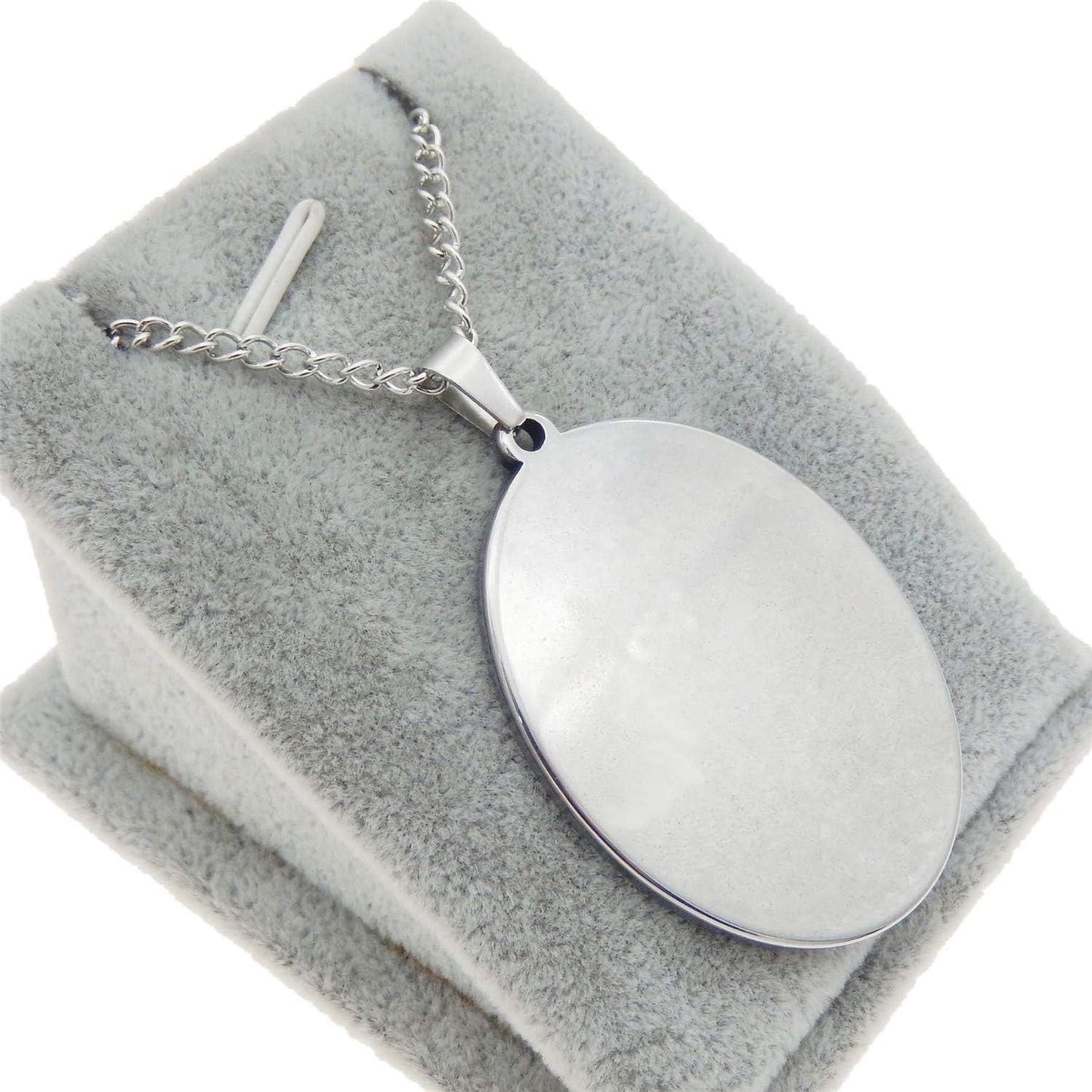Oval Stainless Steel Bezel Tray Blank Pendant / Set of 10