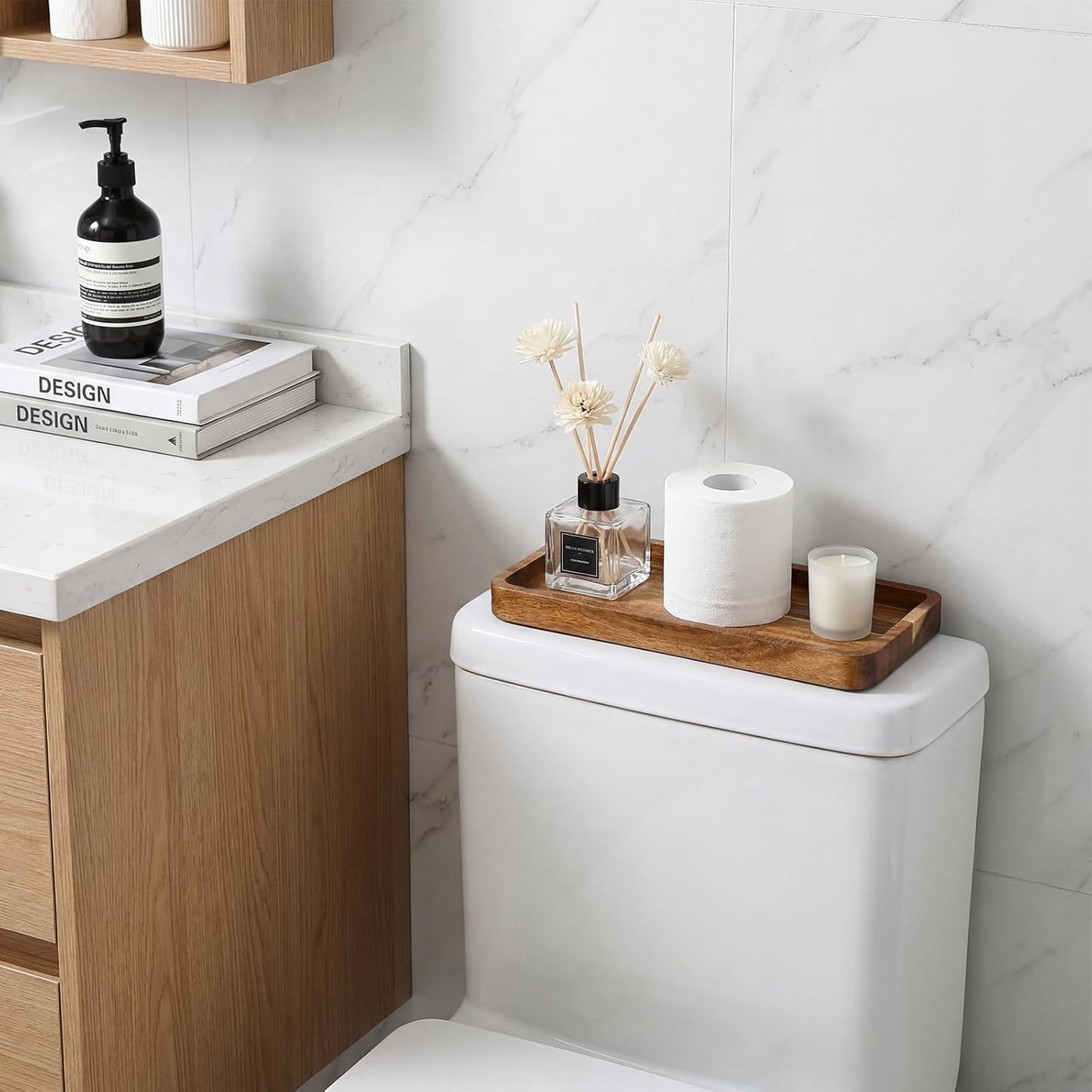 Wooden Bathroom Vanity Tray / 9.8 x 5.1 x 0.8