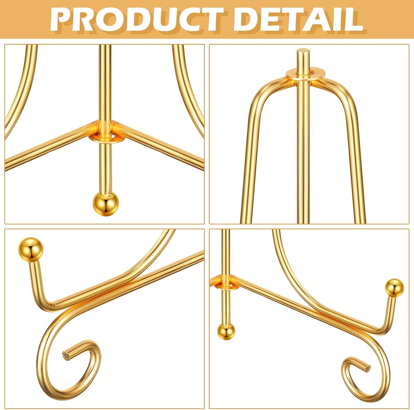 Picture Frame / Easel Stands for Photo / Gold / 6 Inch / Set of 10