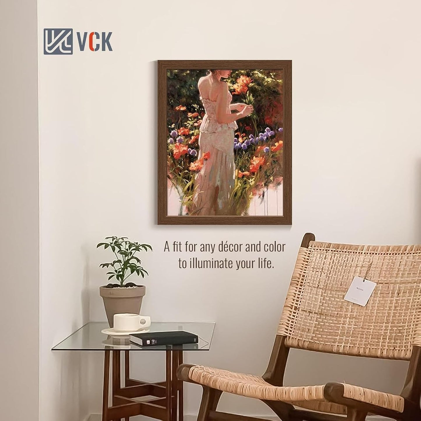 VCK 16x20 Frames Brown 4 Pack, Wide Thick Wood Border, for Poster/Prints | Exclusive Woodgrain, Wall Hanging, HD