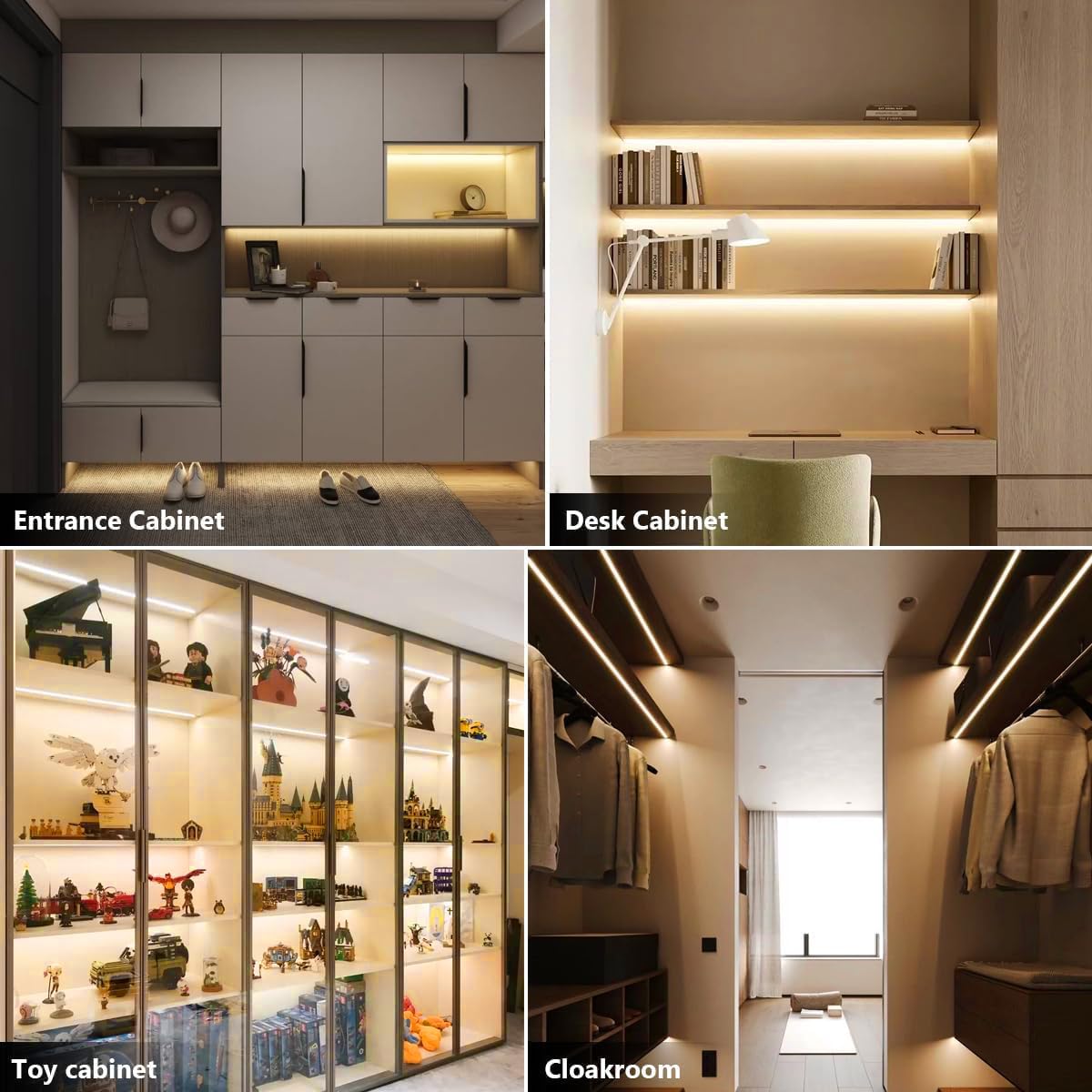 Cabinet Light COB LED Strip Lights 6-in-1 Dimmable Touch Control | for Display Cabinets, Wardrobes, Kitchen, Wine