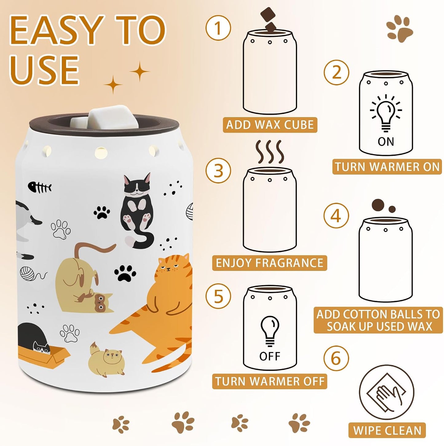 Funny Electric Ceramic Wax Melt Warmer / Cat