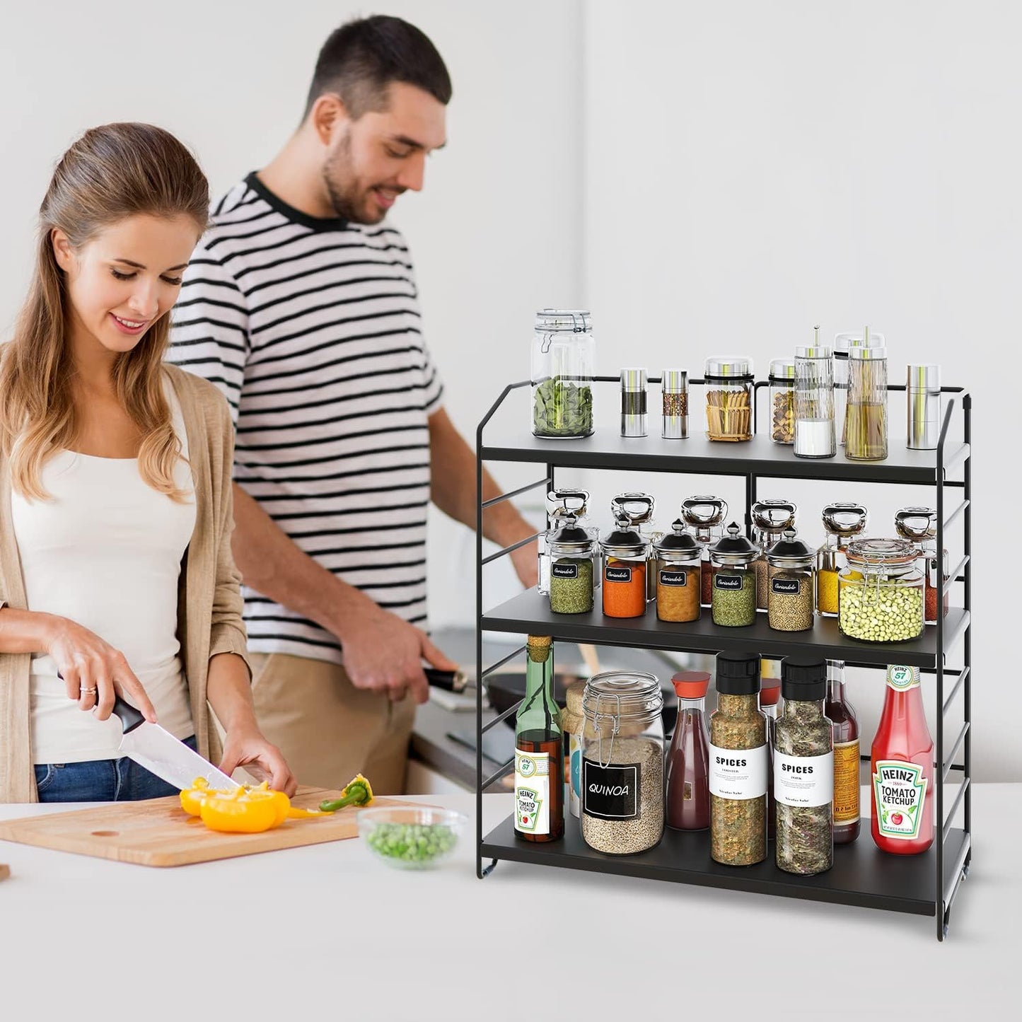 BOIVSHI Bathroom Countertop Organizer, 3-Tier Bathroom Counter Organizer, 8-Levels Height Adjustable, Bathroom