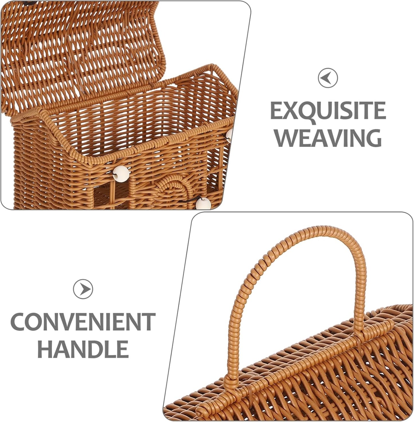 Small Rattan Storage Basket Woven Sundries Basket / Brown