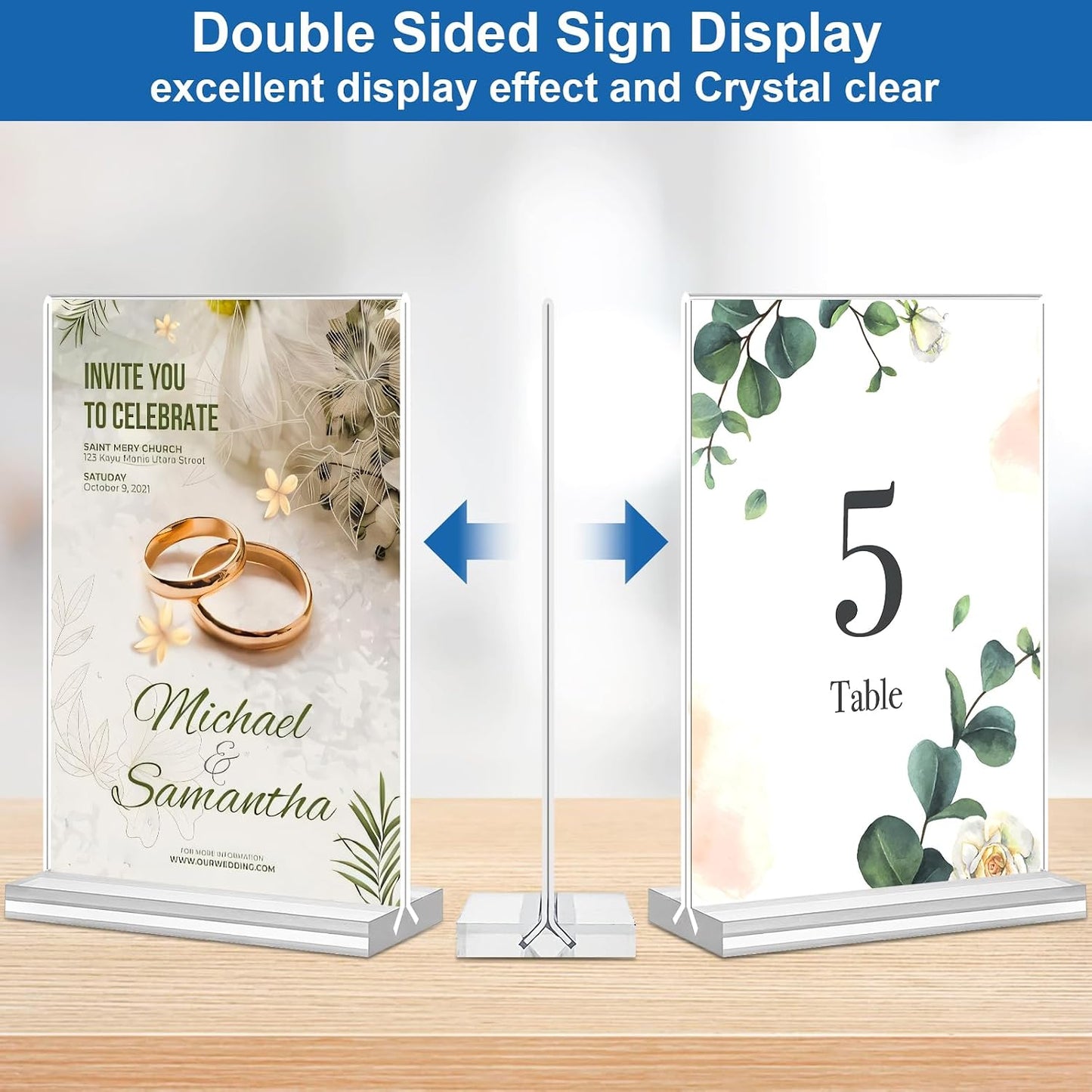 Acrylic Sign Holder / 4 x 6 / Vertical / Clear / Set of 20