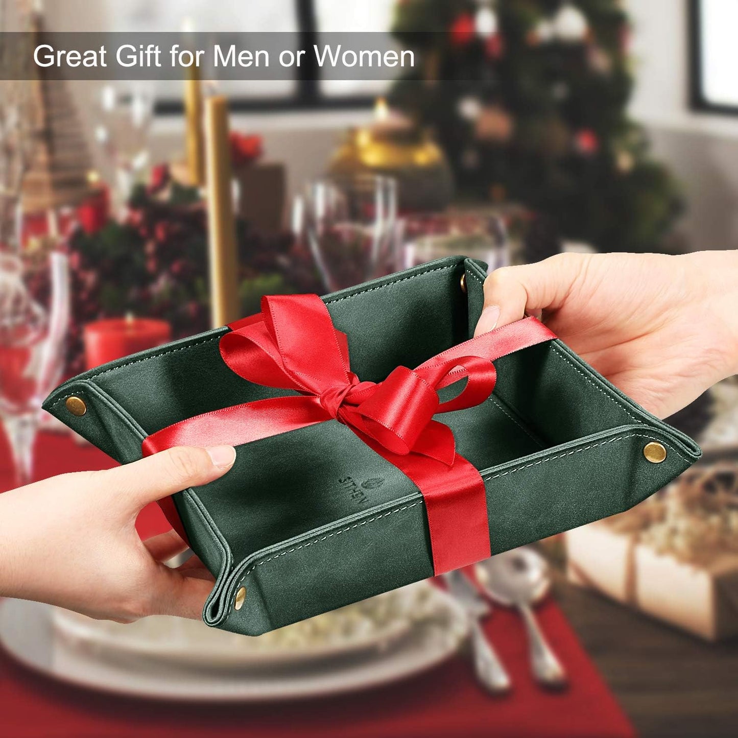 Valet Tray Desktop Storage Organizer / Dark Green