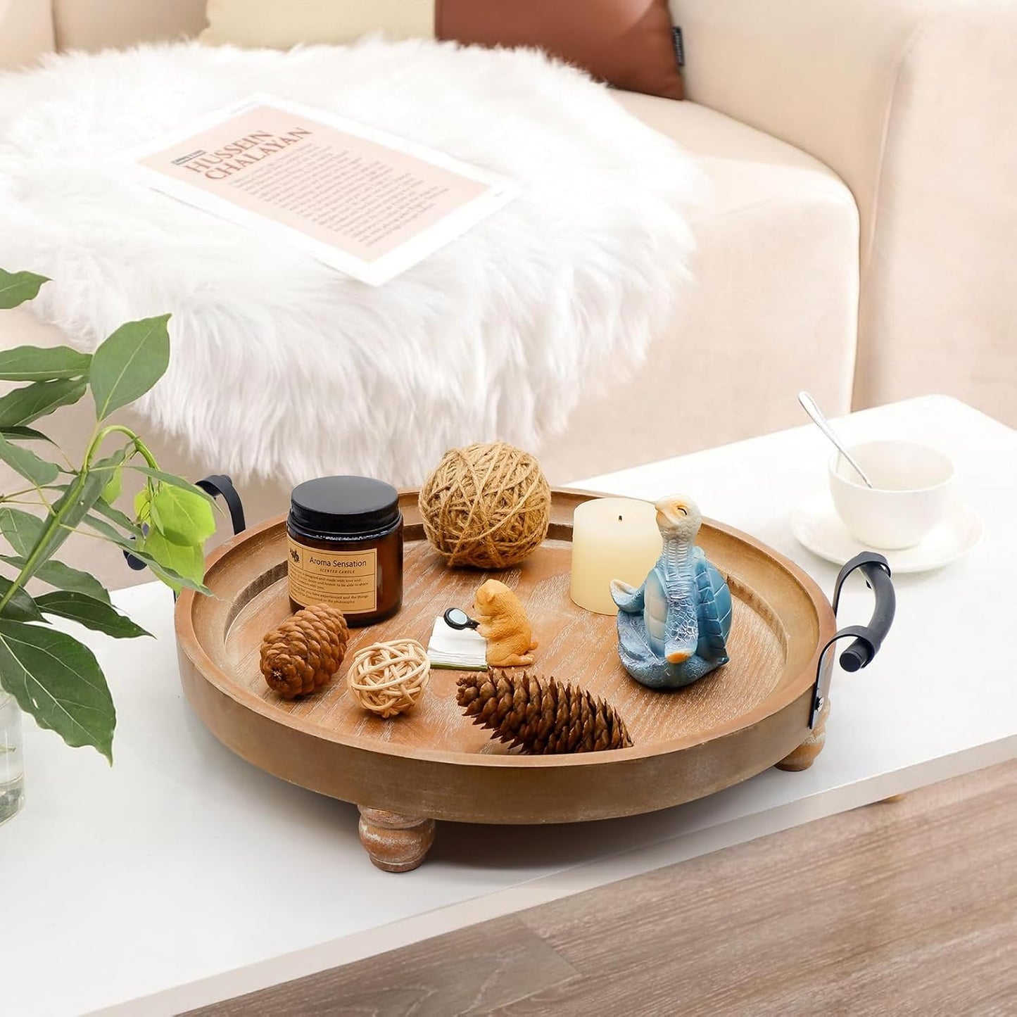 Wooden Decorative Tray / 13 Inch