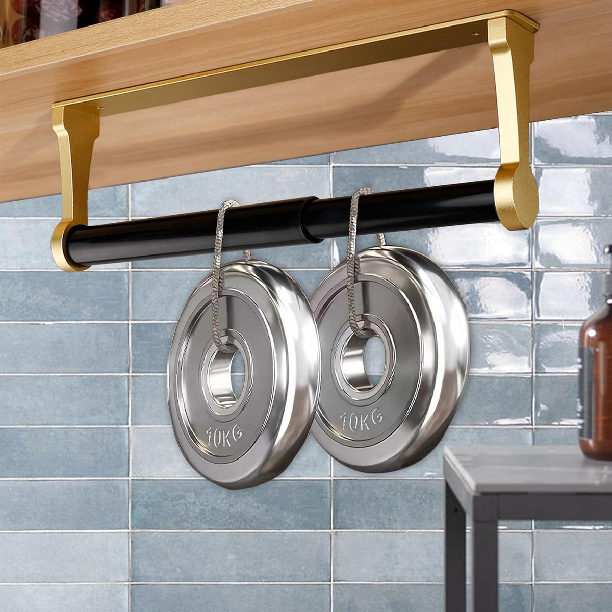 MONEER Paper Towel Holder Under Cabinet, Paper Towel Holder, Aluminum Alloy Kitchen Towel Holders, Self Adhesive