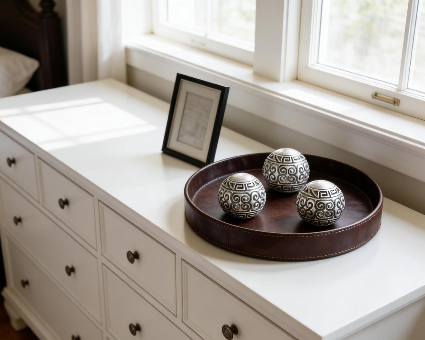 Decorative Ball for Centerpiece Bowls / Metallic Silver / 3 Inch / Set of 3