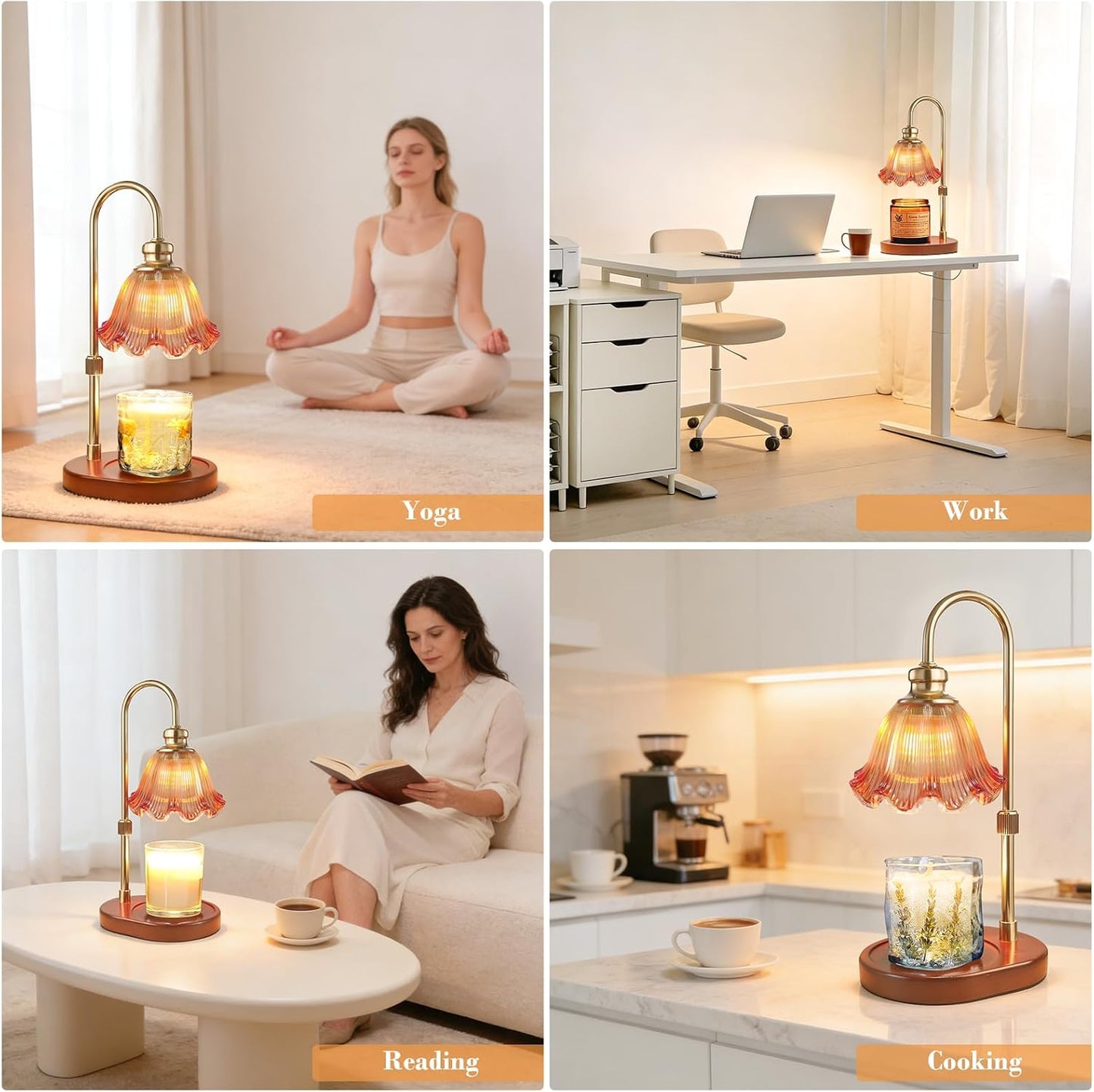 Banbanda Candle Warmer Lamp with Timer Dimmable: Birthday Gifts for Women, Safe Flameless Scent Lamp – Height