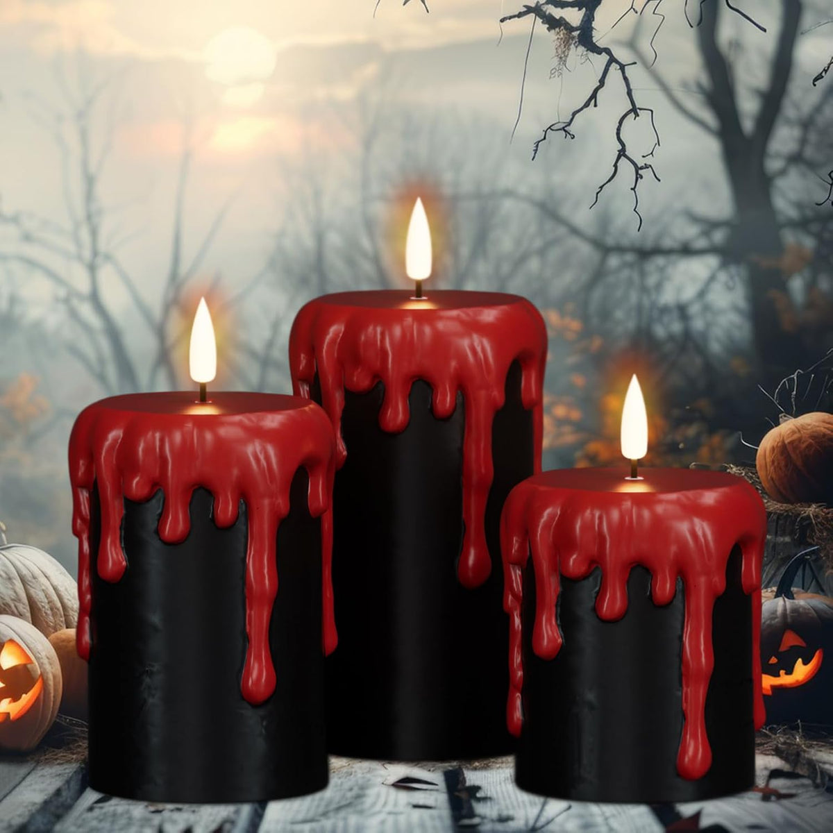 Wondise Halloween Flameless Candles with 6H Timer
