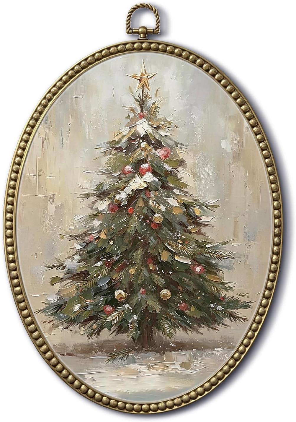 RM ROOMERS Christmas Tree Figurines Wooden, Set of 2 Gold Christmas Tree