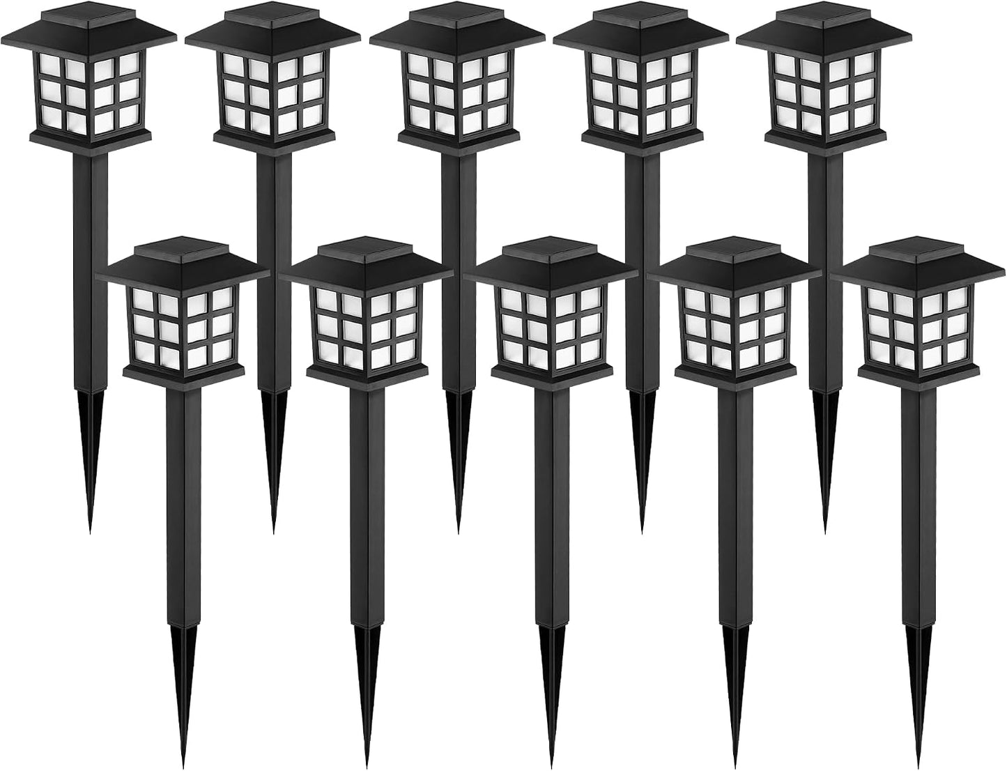 GIGALUMI Solar Lights Outdoor Waterproof 10 Pack, LED Garden Decor