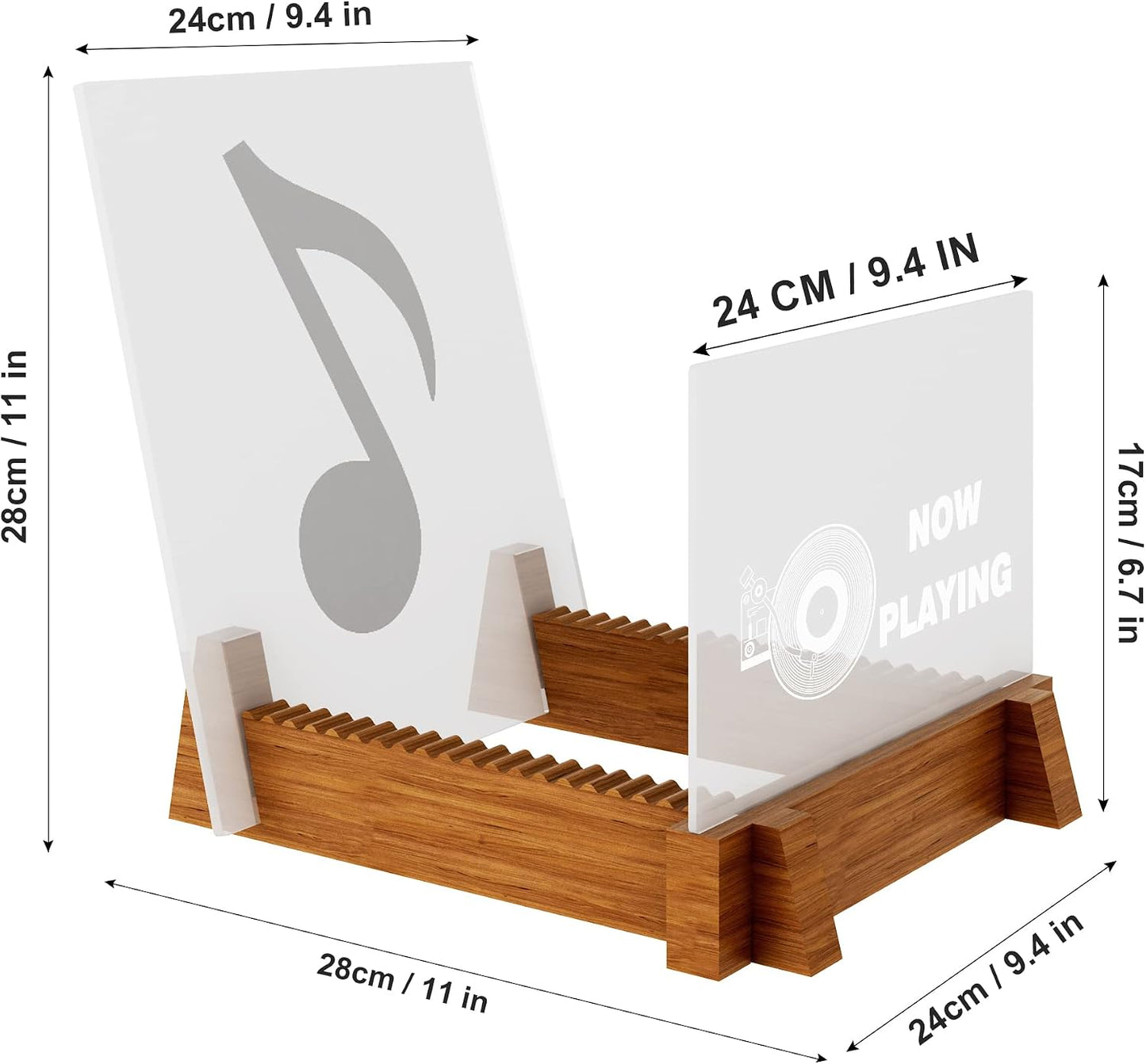YuanDian Vinyl Record Storage, Now Playing Vinyl Record Stand | Light up Now Playing Wooden Acrylic Holder Shelf, Vinyl