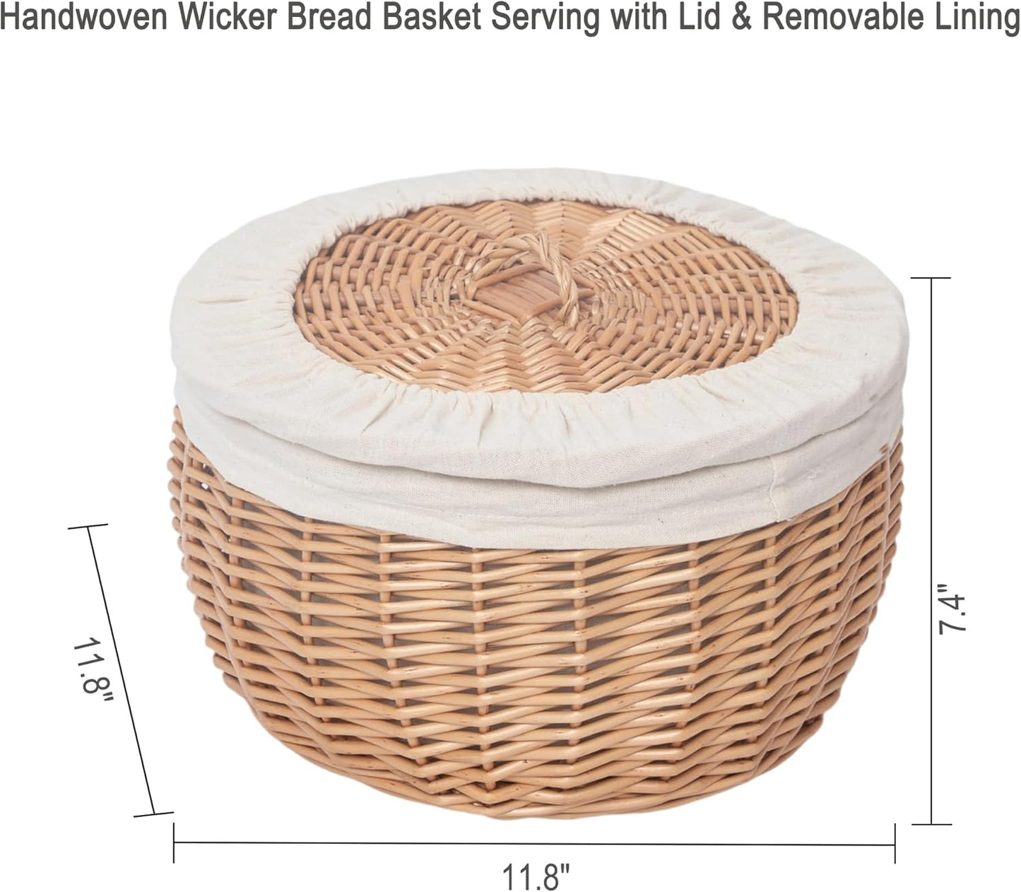 Wicker Bread Basket Serving / Round