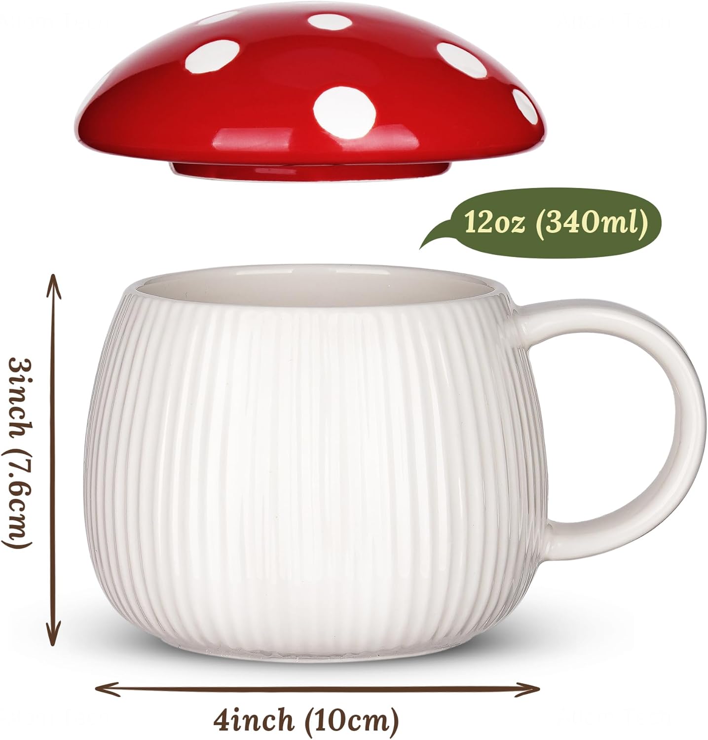 12oz Mushroom Shaped Ceramic Mug
