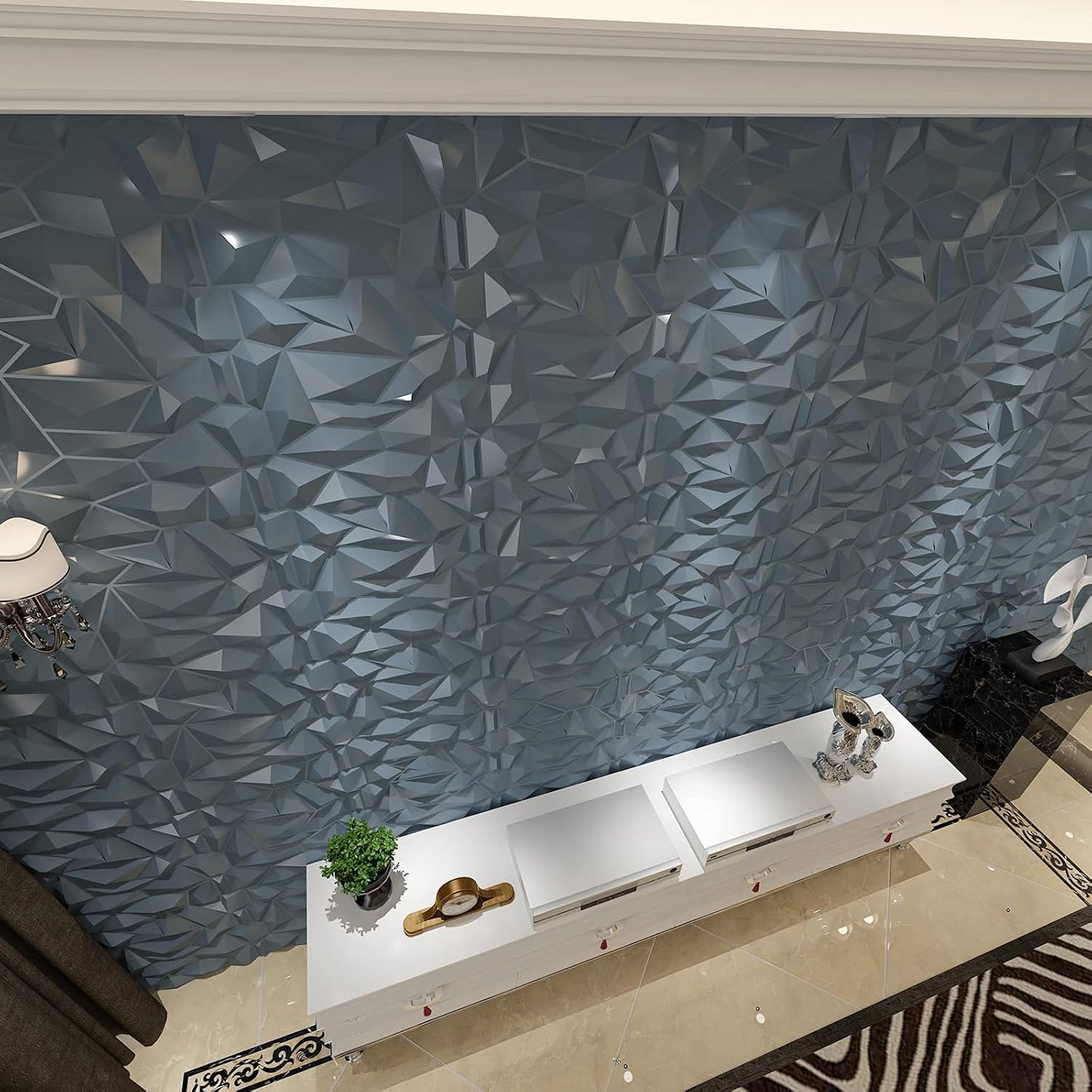 Art3d Decorative 3D Wall Panels 19.7" x 19.7" (Pack of 12), Wall Panels for Home, Office, Coffee Shop, Gray