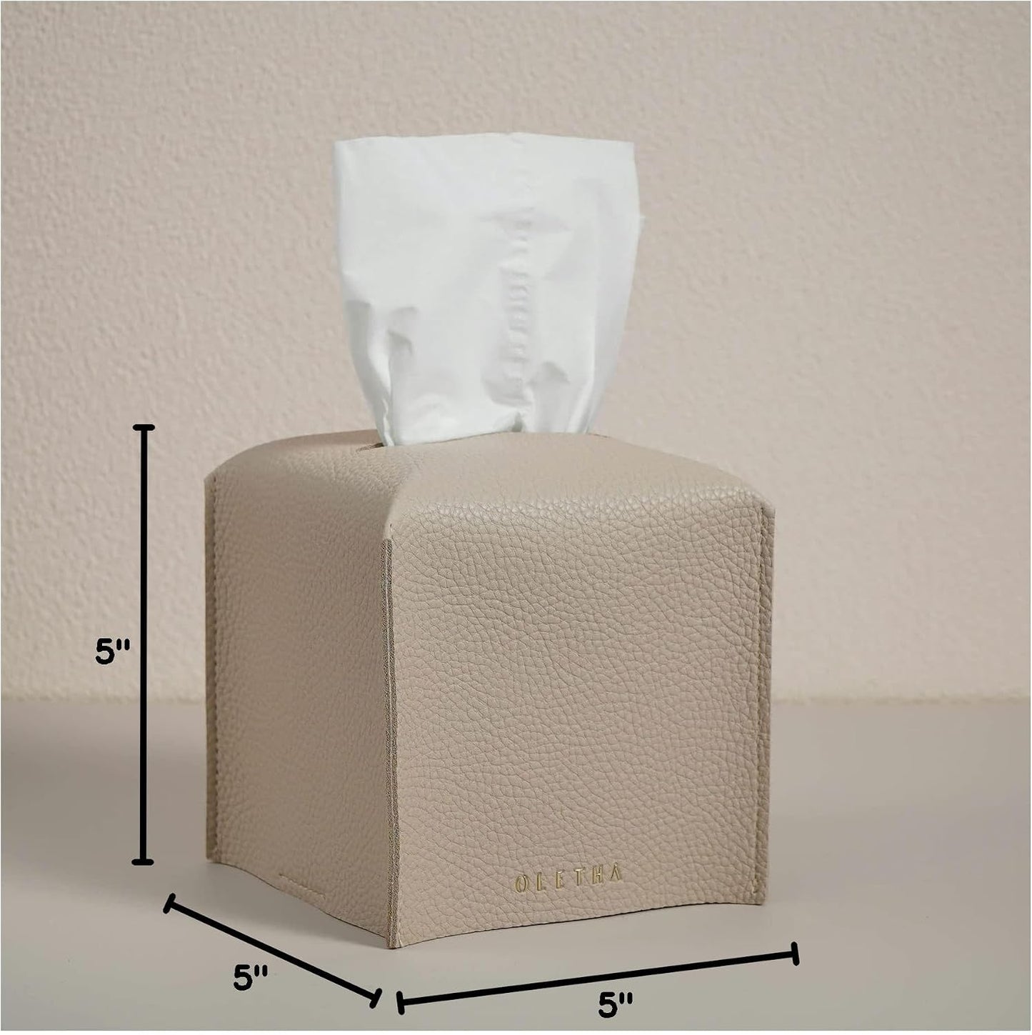 Light / Square Tissue Box Cover / Light Taupe / Set of 2