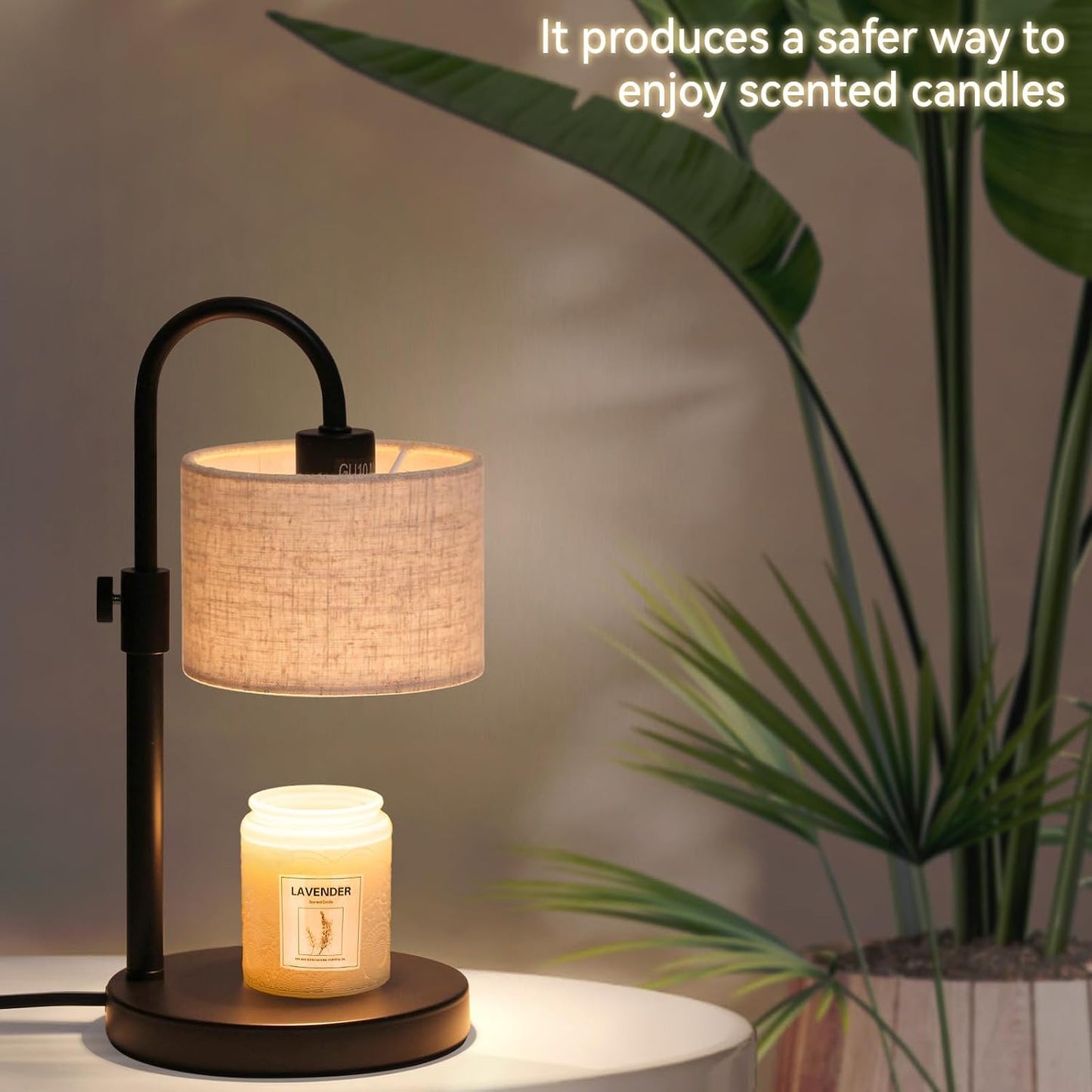 FINCMY Candle Warmer Lamp with Timer, Adjustable Height Candle Wax Warmer Candle Lamp Warmer for Jar Candles, Home