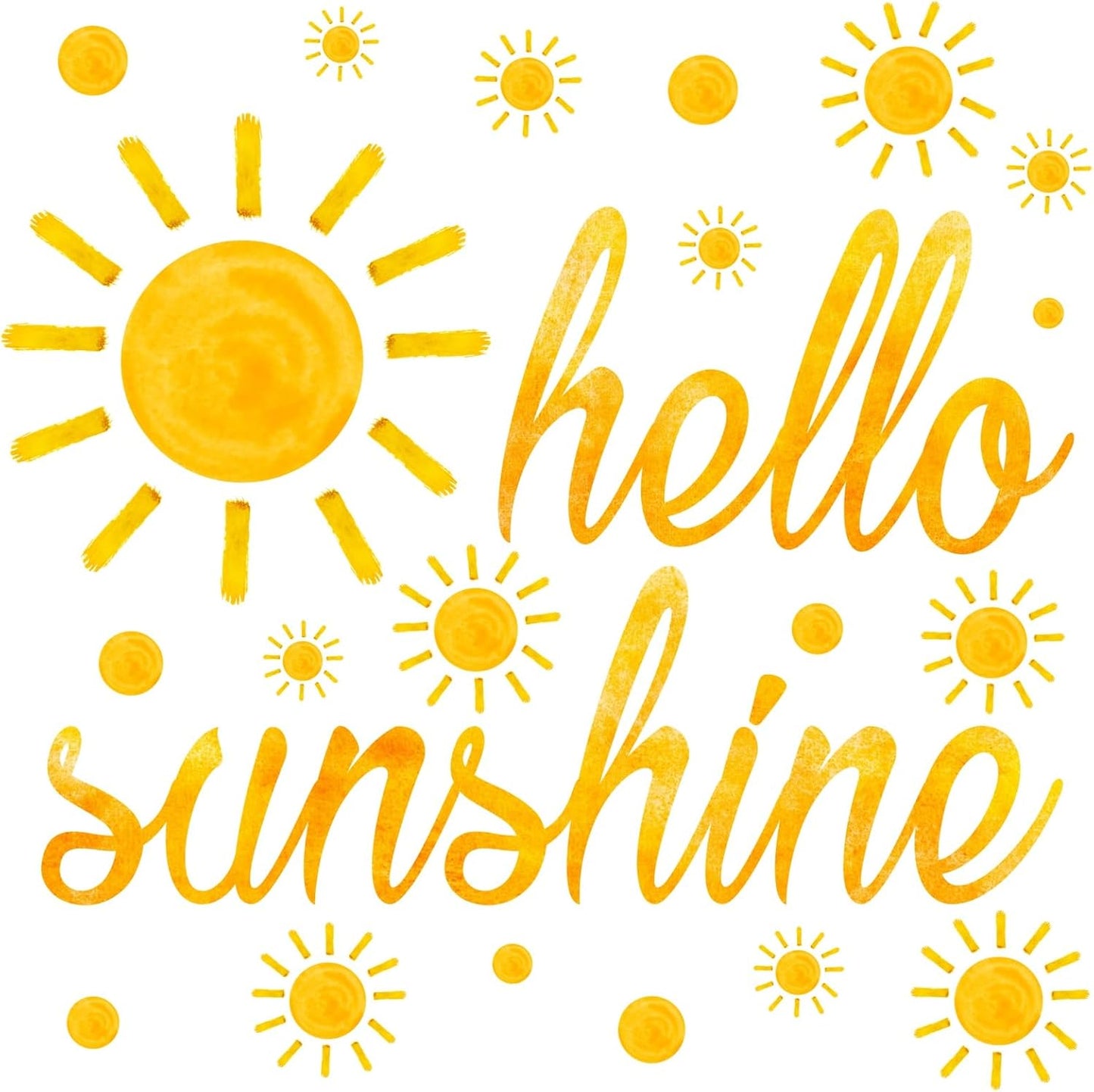 Watercolor Sun Wall Stickers Boho Sun Wall Decals Peel and Stick Polka Dots Big / Sunshine / Yellow
