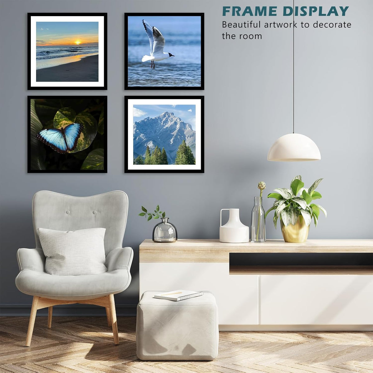 JCJMY 12 Pack 12.5x12.5 Record Frame with 10x10 Mat for Vinyl Record Album Cover Poster, Display Photo 10x10 with Mat