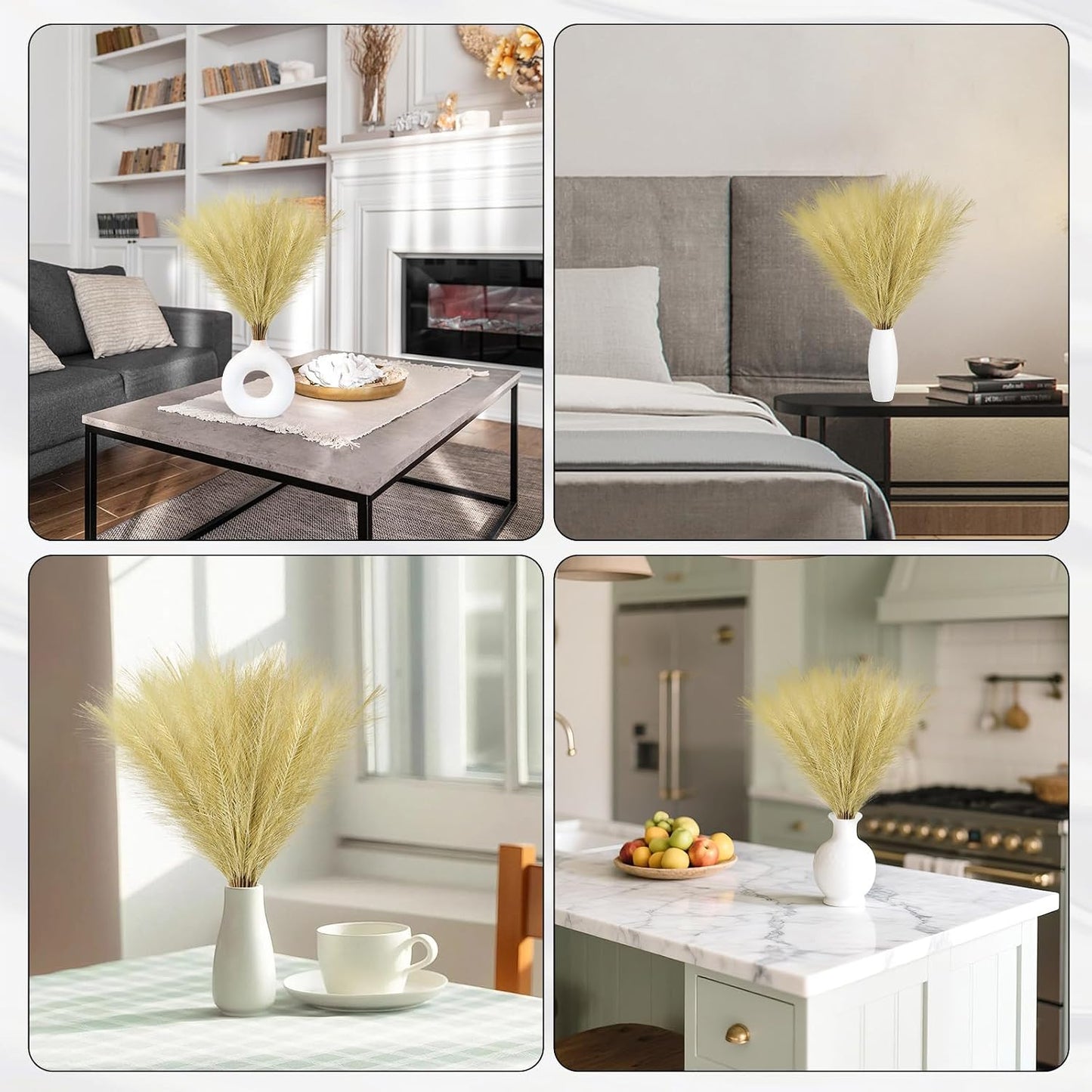 Artificial Pompas Grass Bulk Artificial Dried Flower Small / Gold / 17 Inch / 17.7 Inch / Set of 30