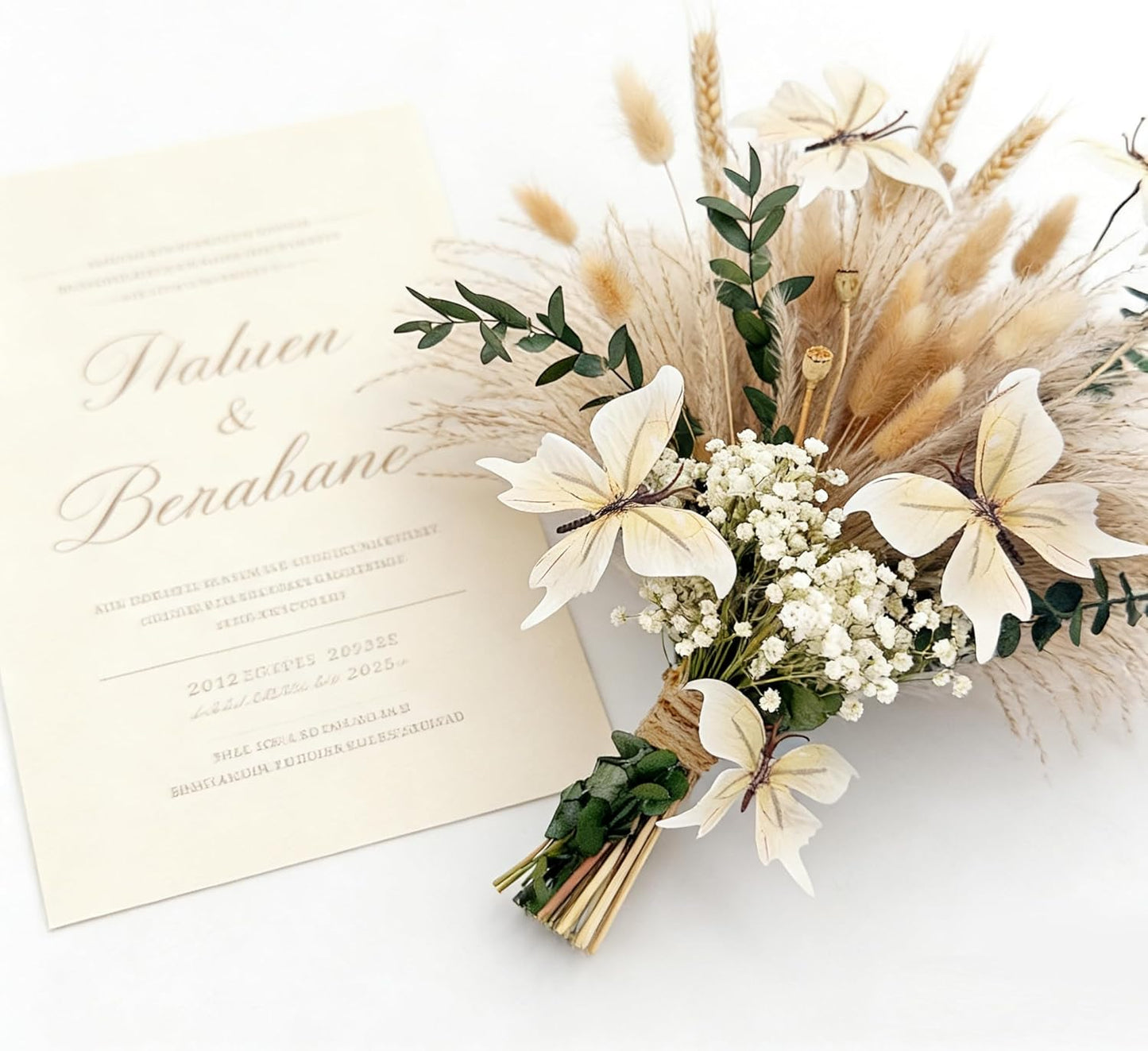 Pampas Grass Dried Flower Bouquet for Boho Home Decor / Natural
