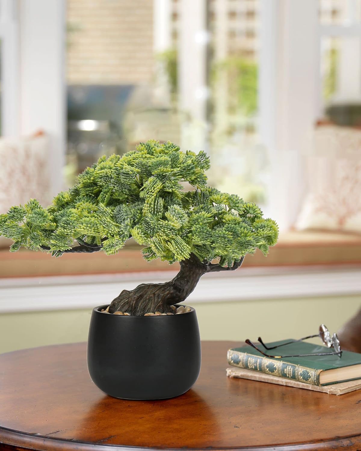 Artificial Bonsai Tree Juniper Faux Plants Indoor Fake Plants Decor / Jade / Black