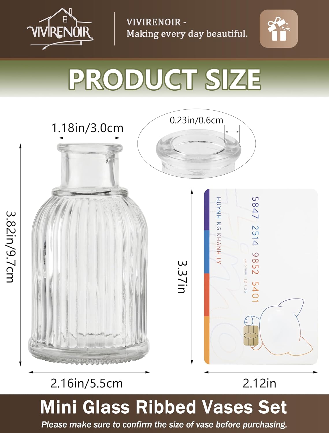 Glass Bud Vases / Clear / Set of 24