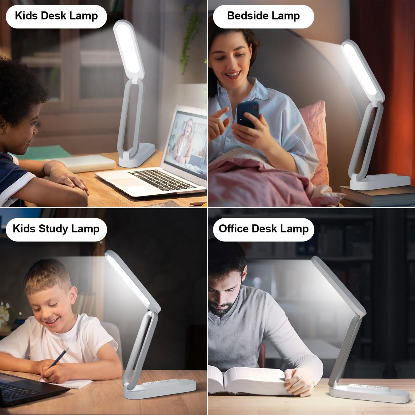 Giryuhd LED Desk Lamp for Office Home & Battery Operated Lamp Rechargeable Lamp Foldable & Portable Light, LED Desk