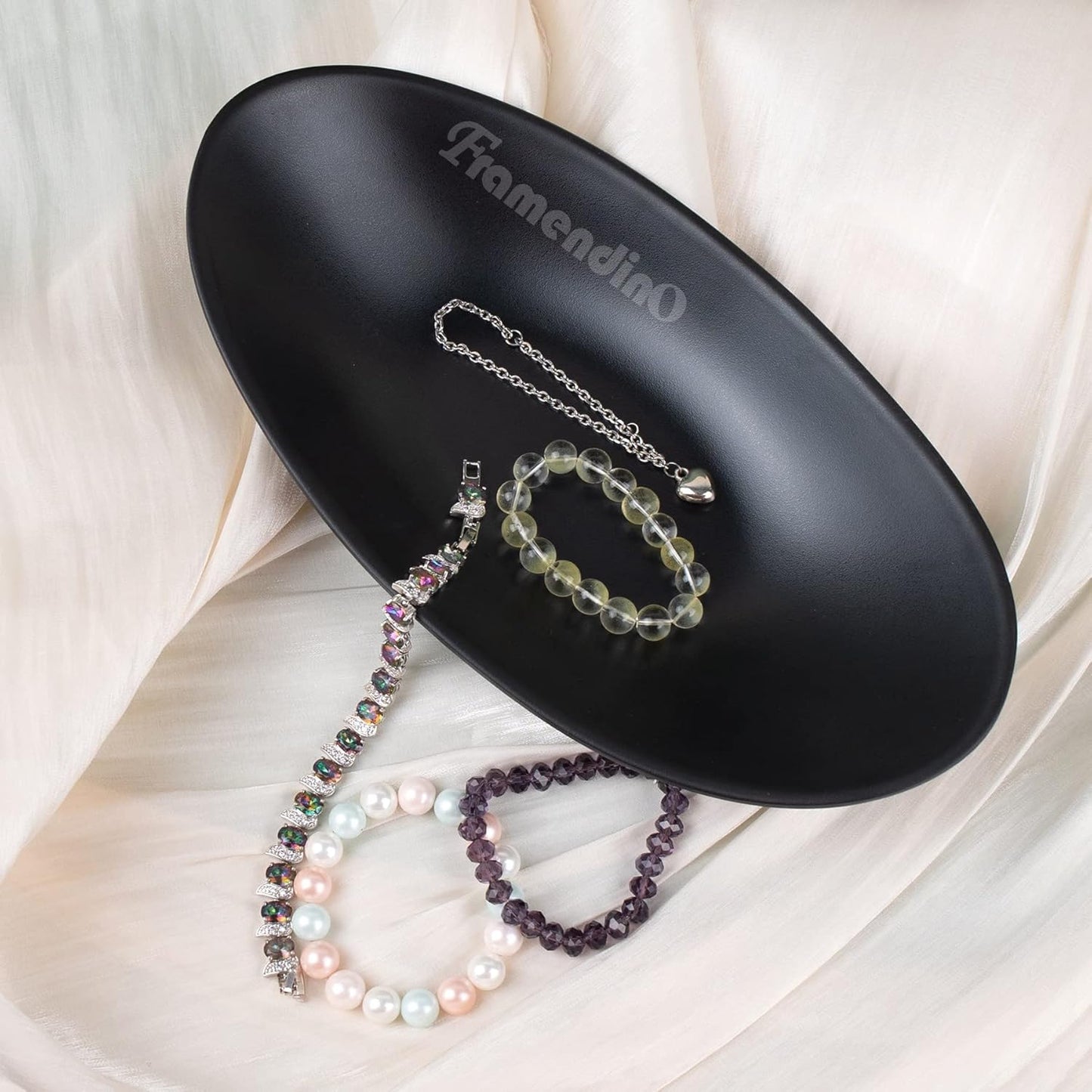 A5 Melamine Jewelry Dish Trinket Tray Accessory Organizer Bowl / Black