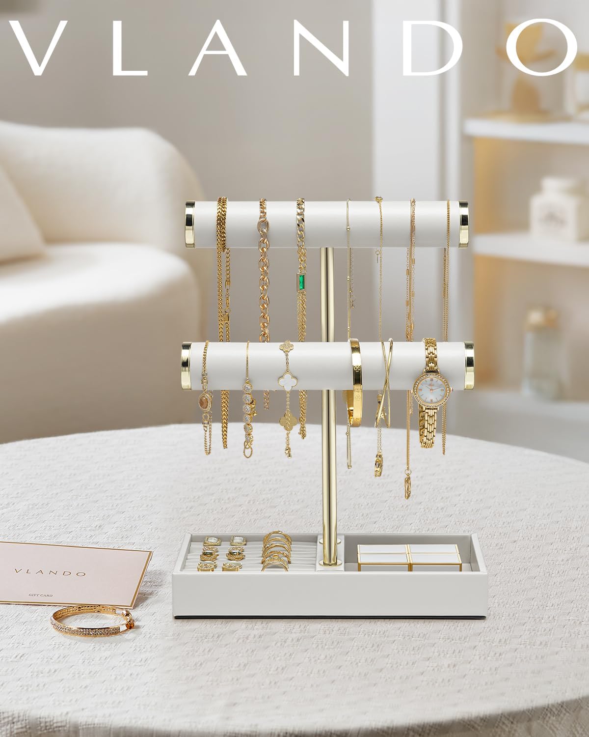 Tray / Bracelet Holder / White / 2 Tier