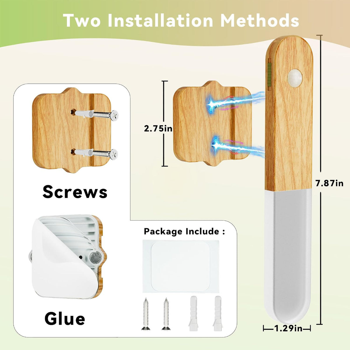 Motion Sensor Light Indoor - Wireless Wall Light, lumi Light, Magnet Rechargeable Wall Sconces, Portable Night Lights
