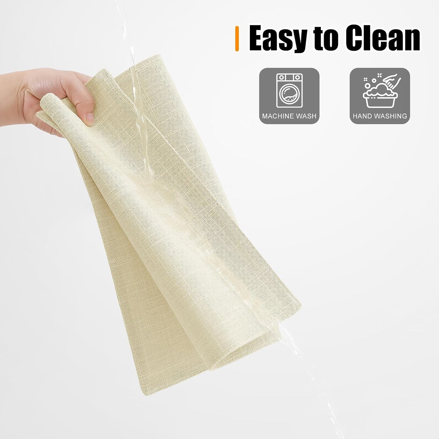 Homaxy Cloths Placemats for Dining Table Set of 6, 13" x 19", Cream | Heat Resistant, Washable, Cotton Linen Blend