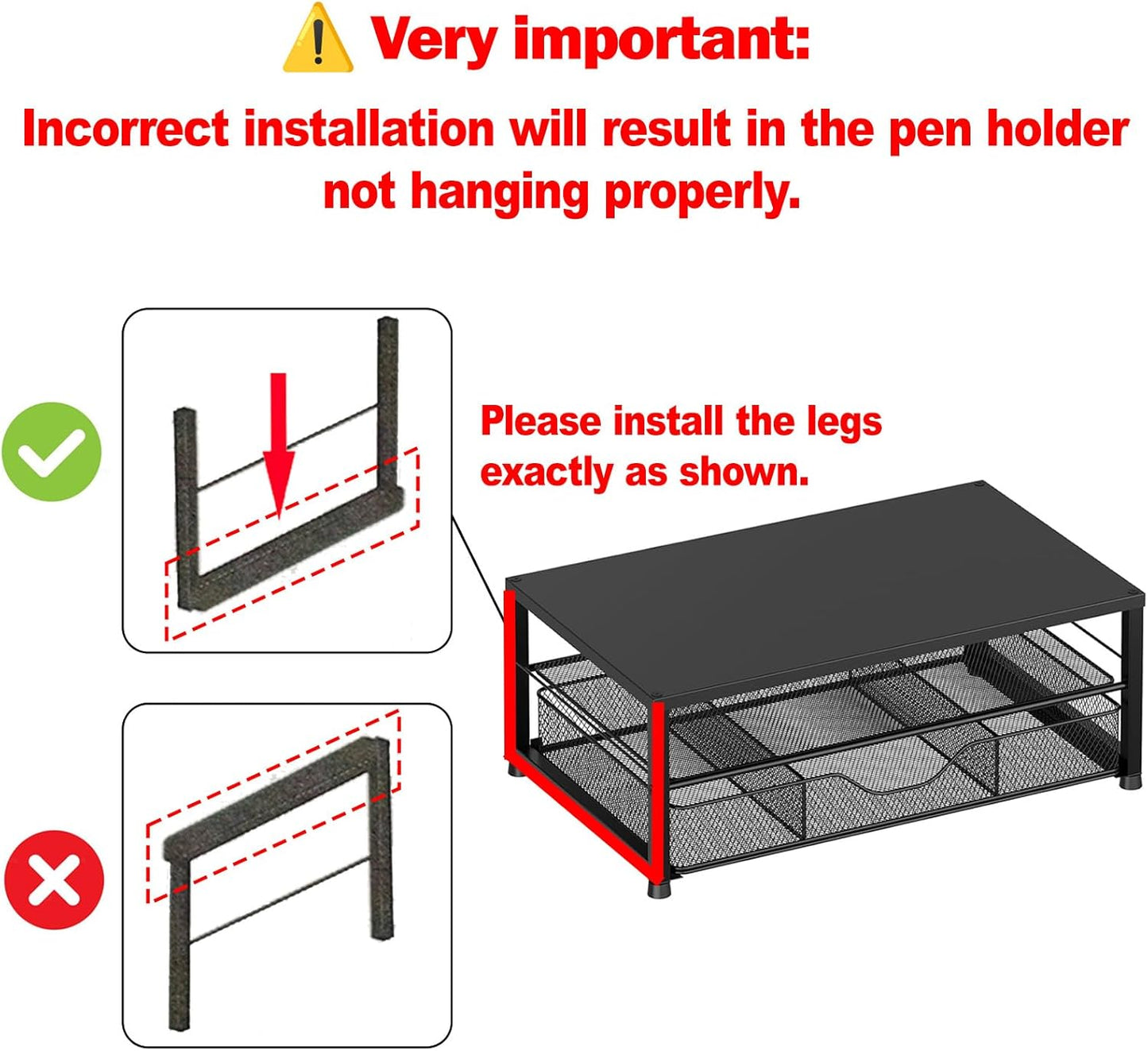 Desk Organizer and Accessories, 2-Tier Computer Monitor Stand Riser with Drawer and 2 Pen Holders, Laptop Stand, Office