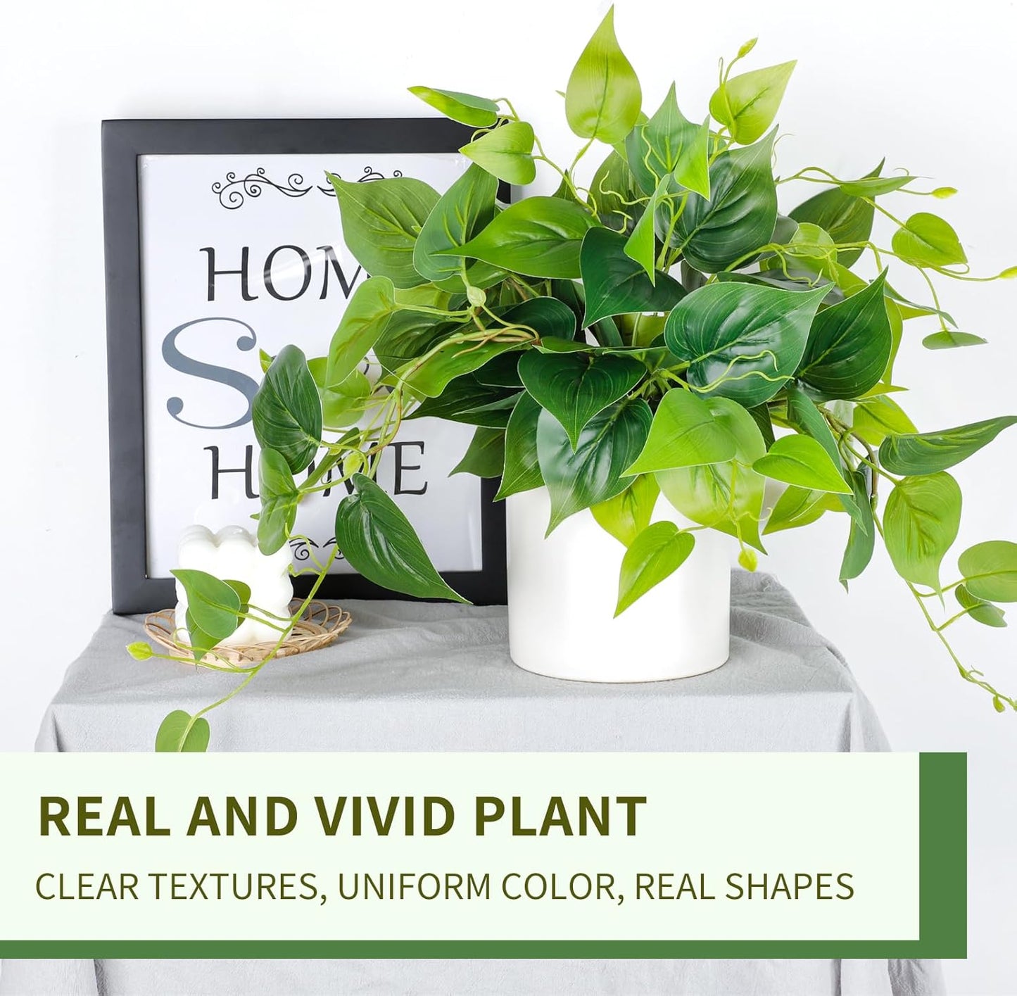 Faux Plants Indoor / White Ceramic Pot