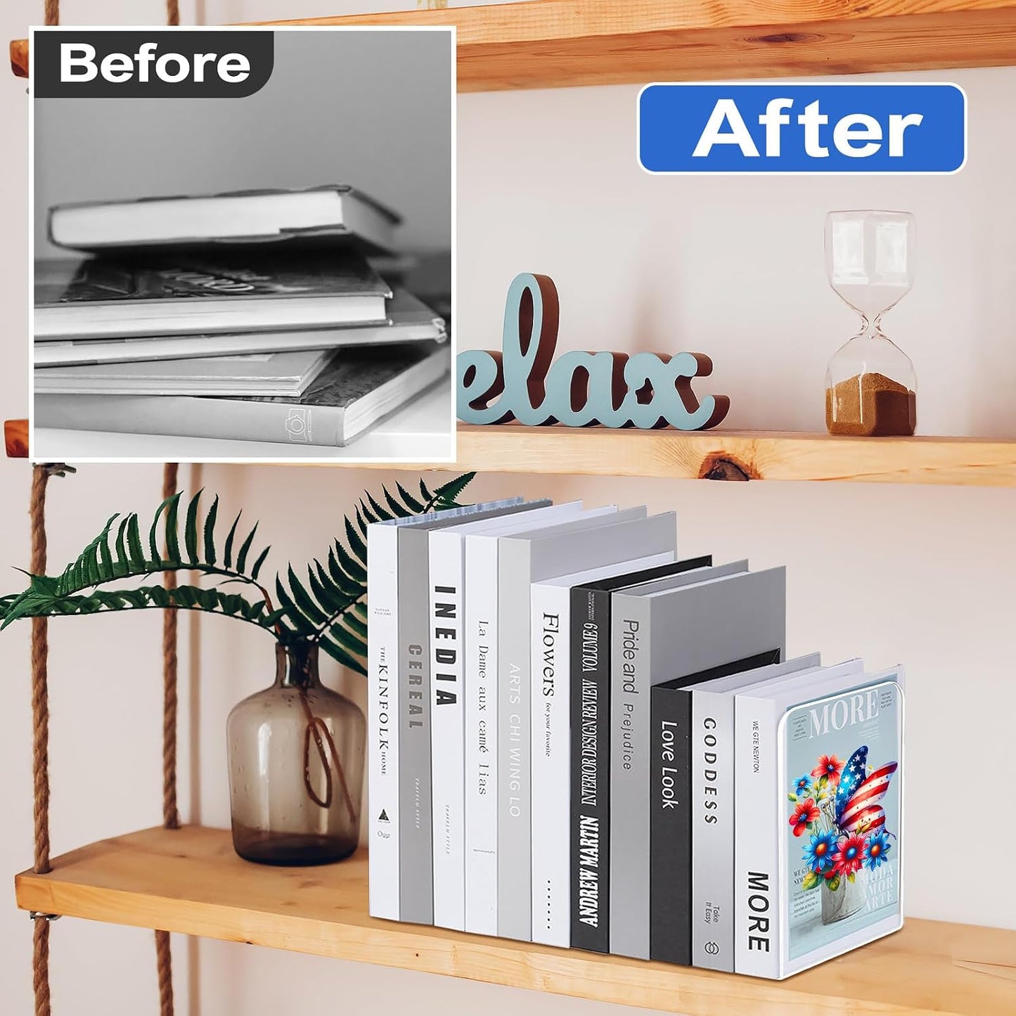 Peeping Cat Metal Bookends Heavy Books Desktop Organize / Clear