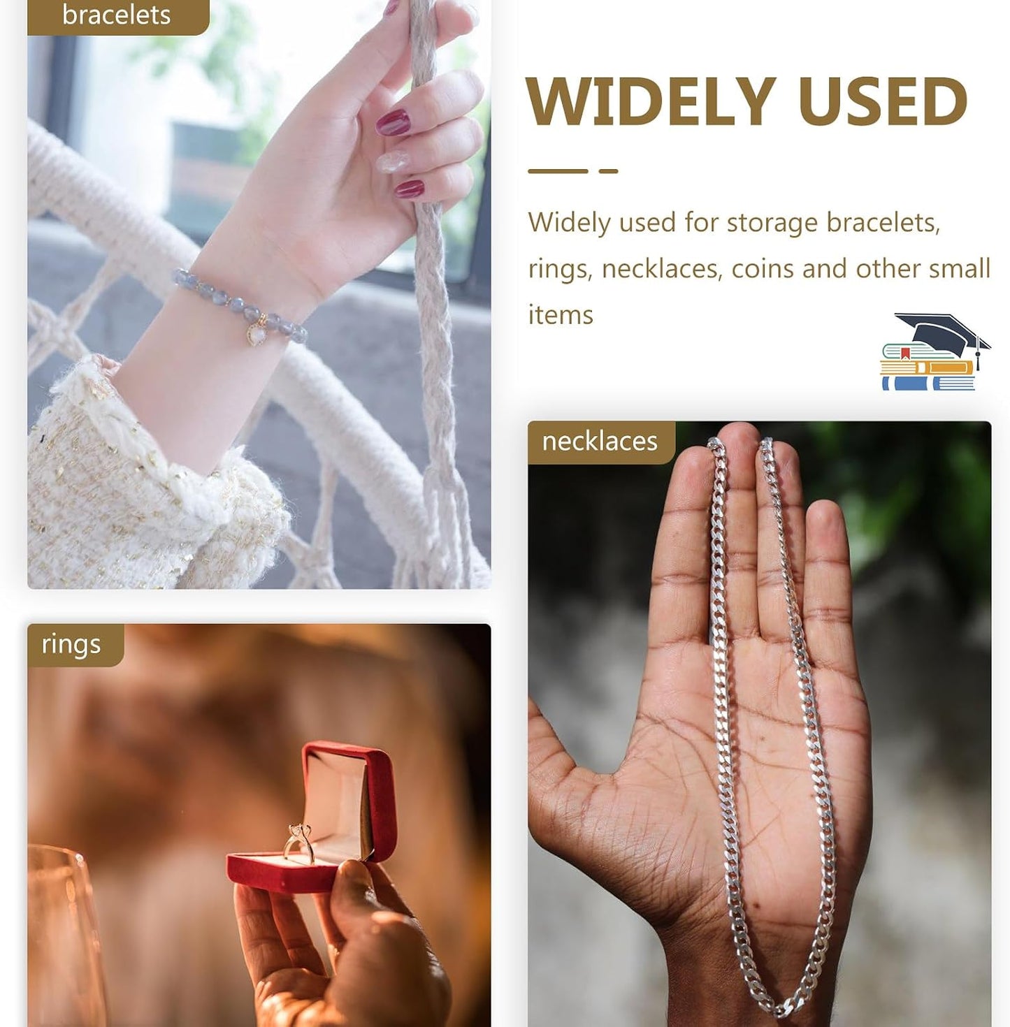 Palm Shape Jewelry Organizer Tray Resin Jewelry Storage Plate / 12 x 10.5 x 4.5 / CM / Golden
