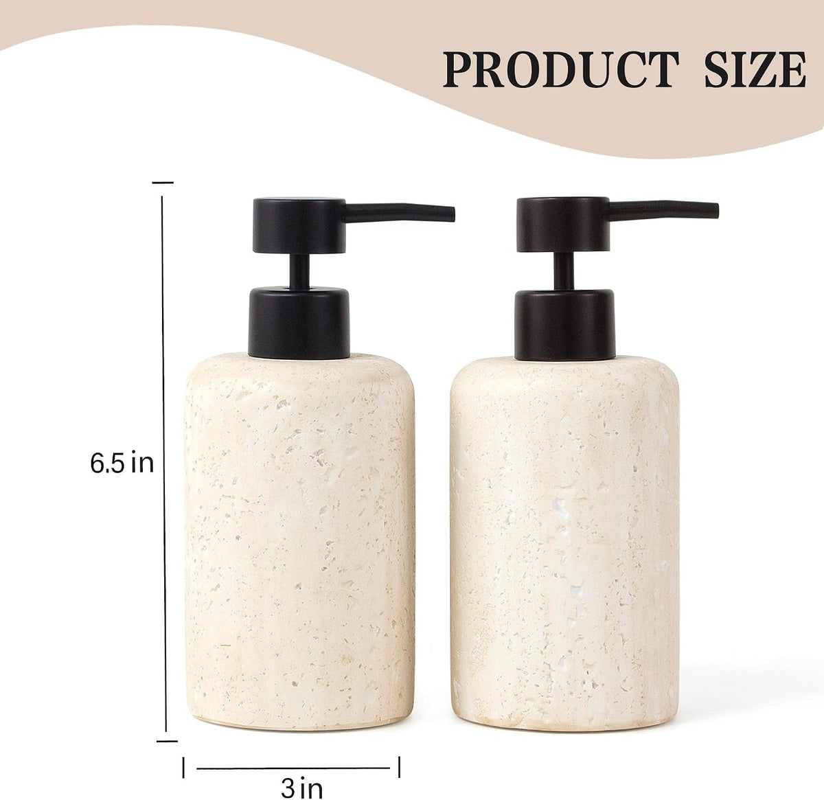 2pcs/Set Hand Soap Dispenser Sets - 10.8oz Refillable Resin Liquid Soap Dispensers with Rust-Proof Pump for Bathroom