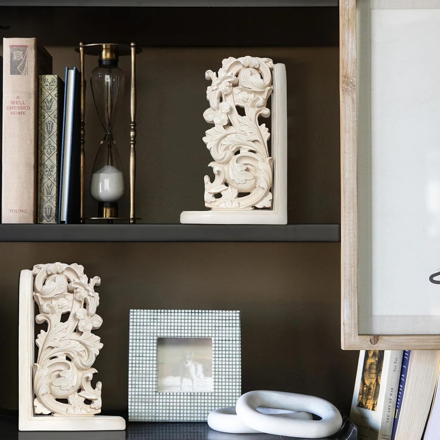 Vintage Heavy Duty Bookends / Off-white