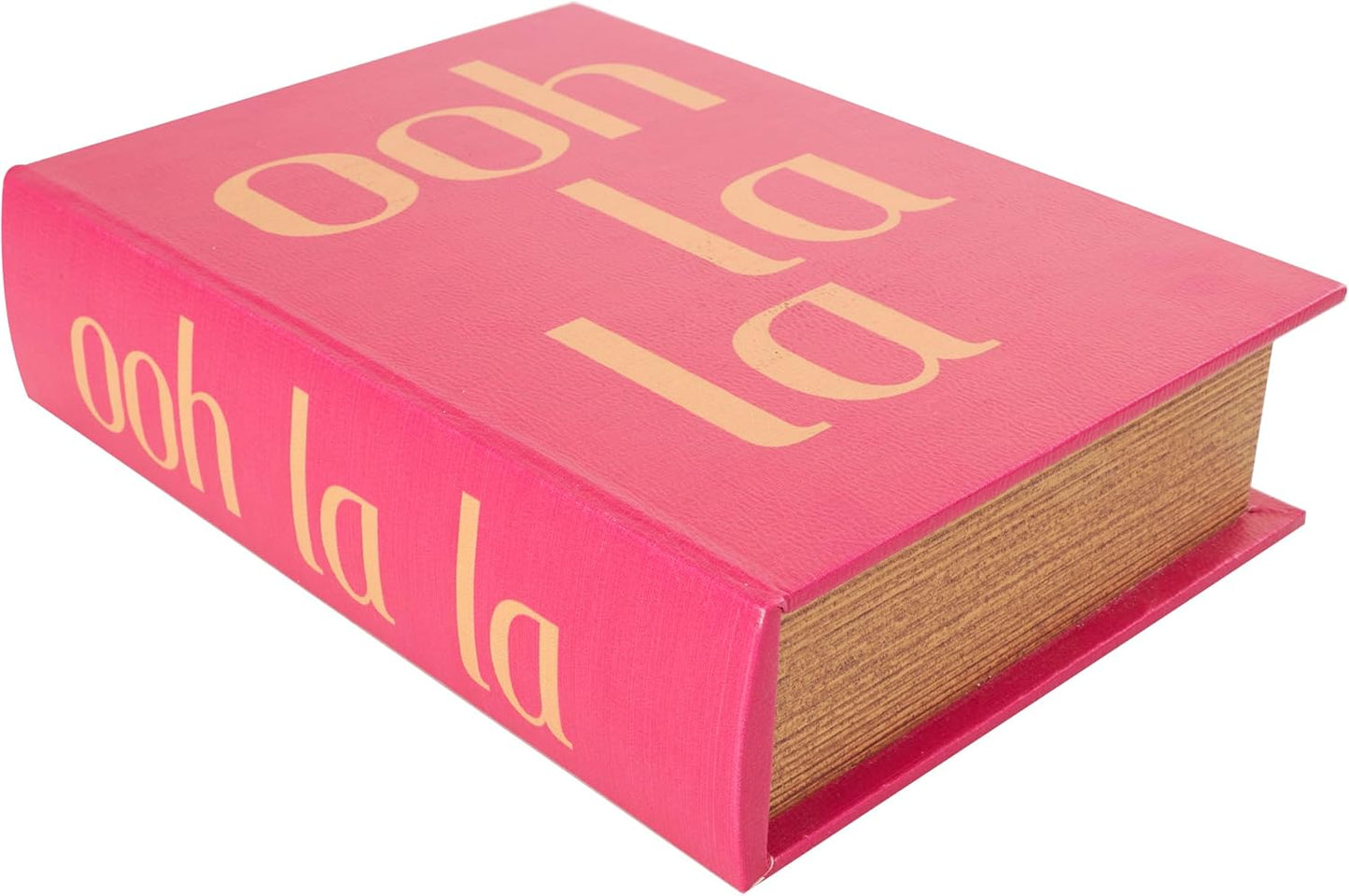 Wooden Decorative Box "Ooh La La" Faux Storage Book Decorative / Red / 12", 9", 6"H / Set of 3