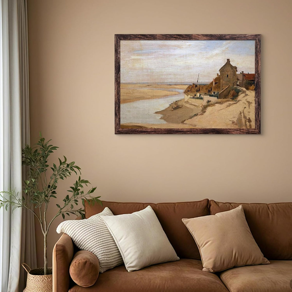 BESCRCL 24x36 Poster Frame Display 24 x 36 inches, Photo Frames for Wall Hanging, Engineered Wood, Brown, 1 Pack