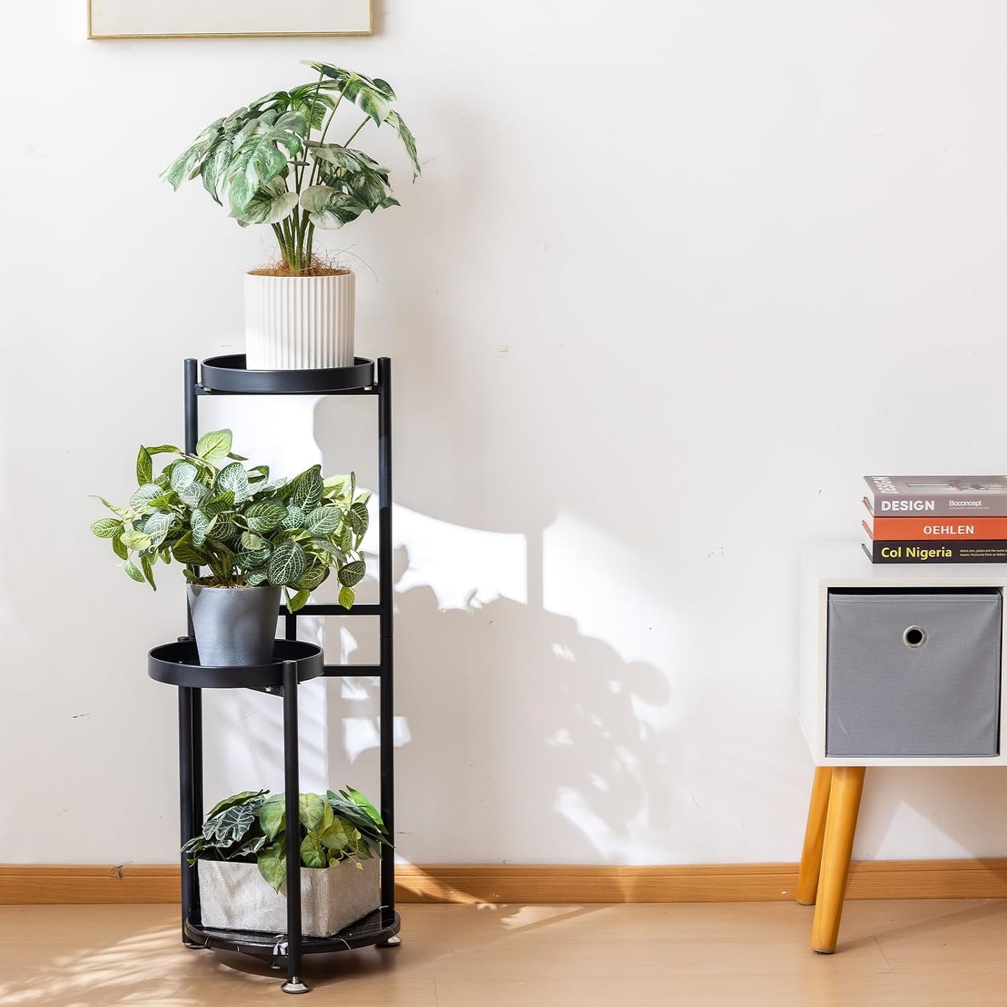 CHPHI 3 Tier Plant Stand, Tall Metal Shelf Holder for Indoor, Outdoor Display Rack Flower Pot Stand for Corner Living
