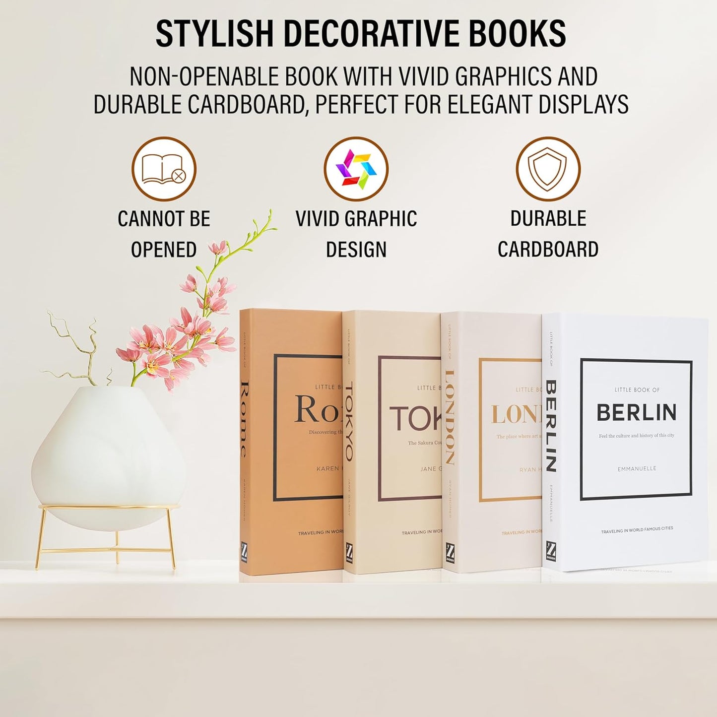 Not Real Books / Mocha_medium / Set of 4