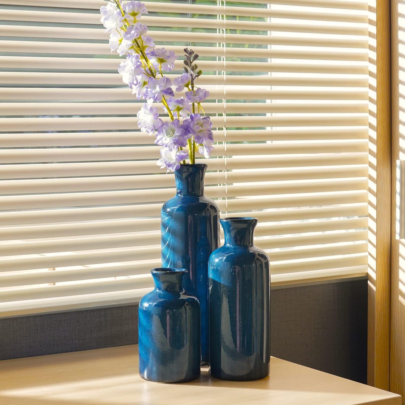 Ceramic Vase Set Home Decor / Blue / Set of 3