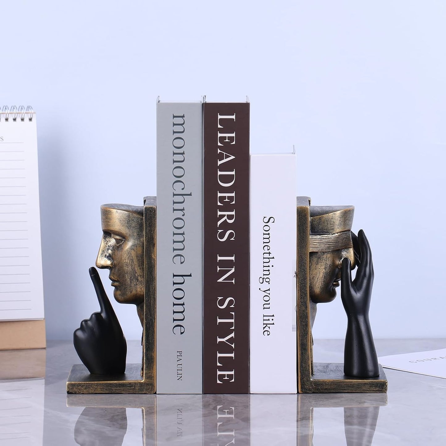 Modern Abstract Art Bookends / Bronze