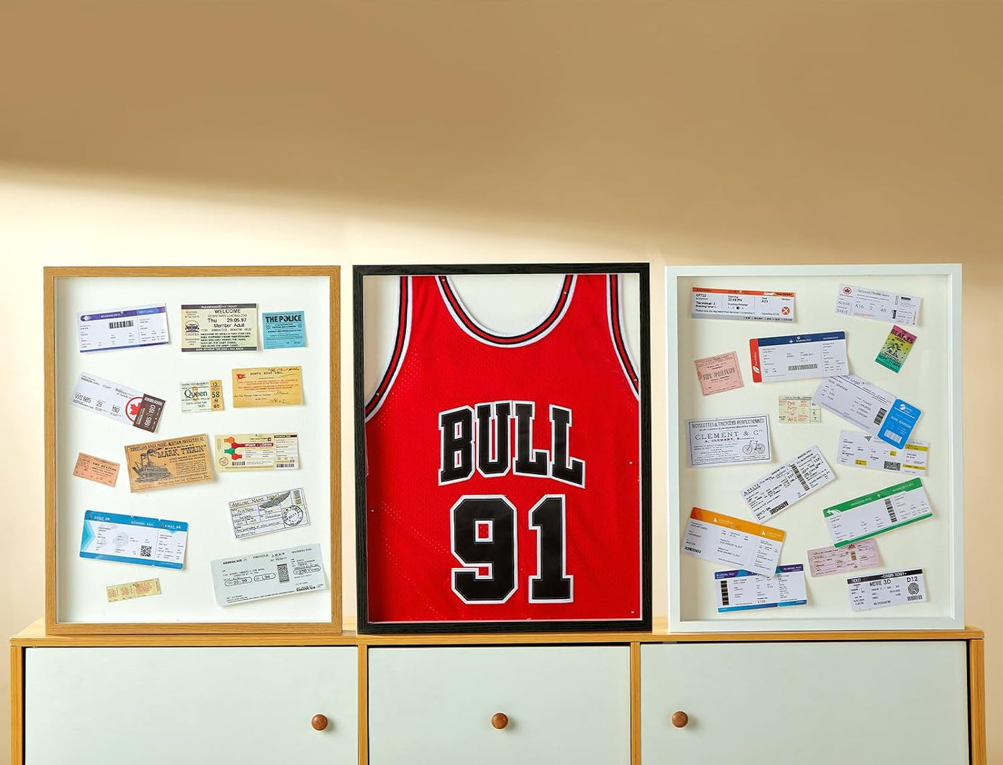 16x20 Large Shadow Box Frame with Thickened Acrylic Panel & Pins | With Linen Back, Upgraded 1.7" Deep Black Shadow Box