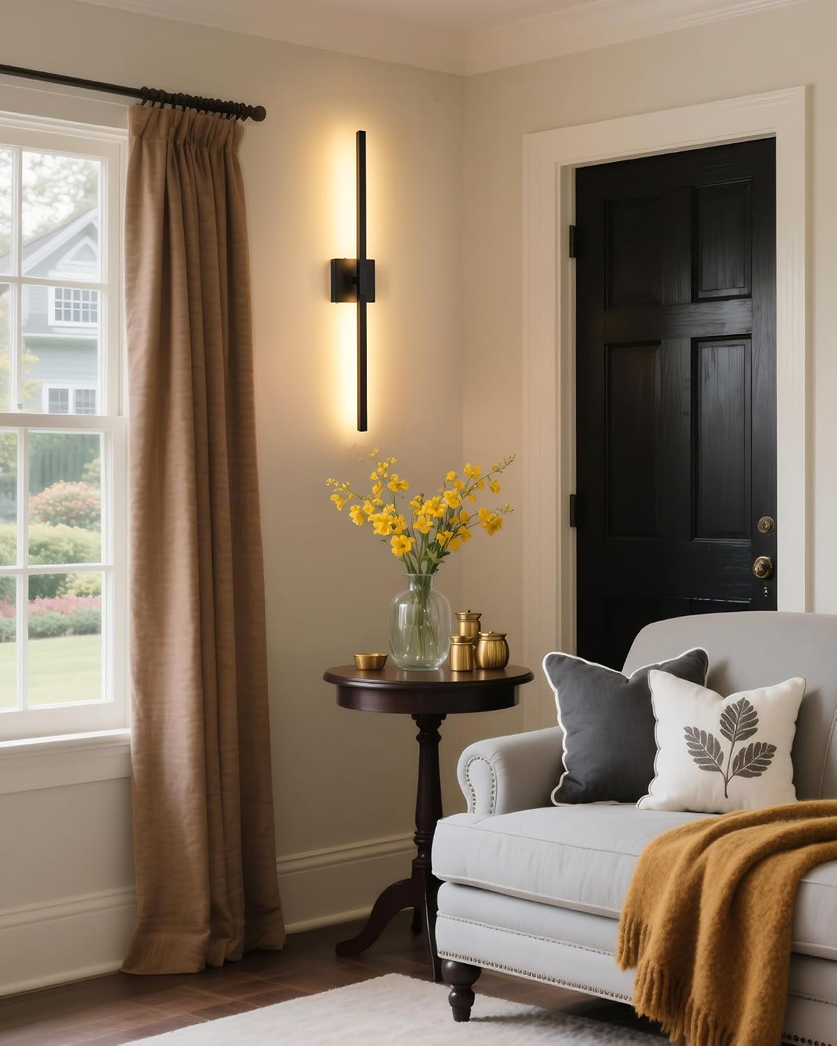 Rayogale Black Battery Operated Wall Sconce with Remote Control 8000mAh | 3000K-6000K Dimmable Wireless Rechargeable